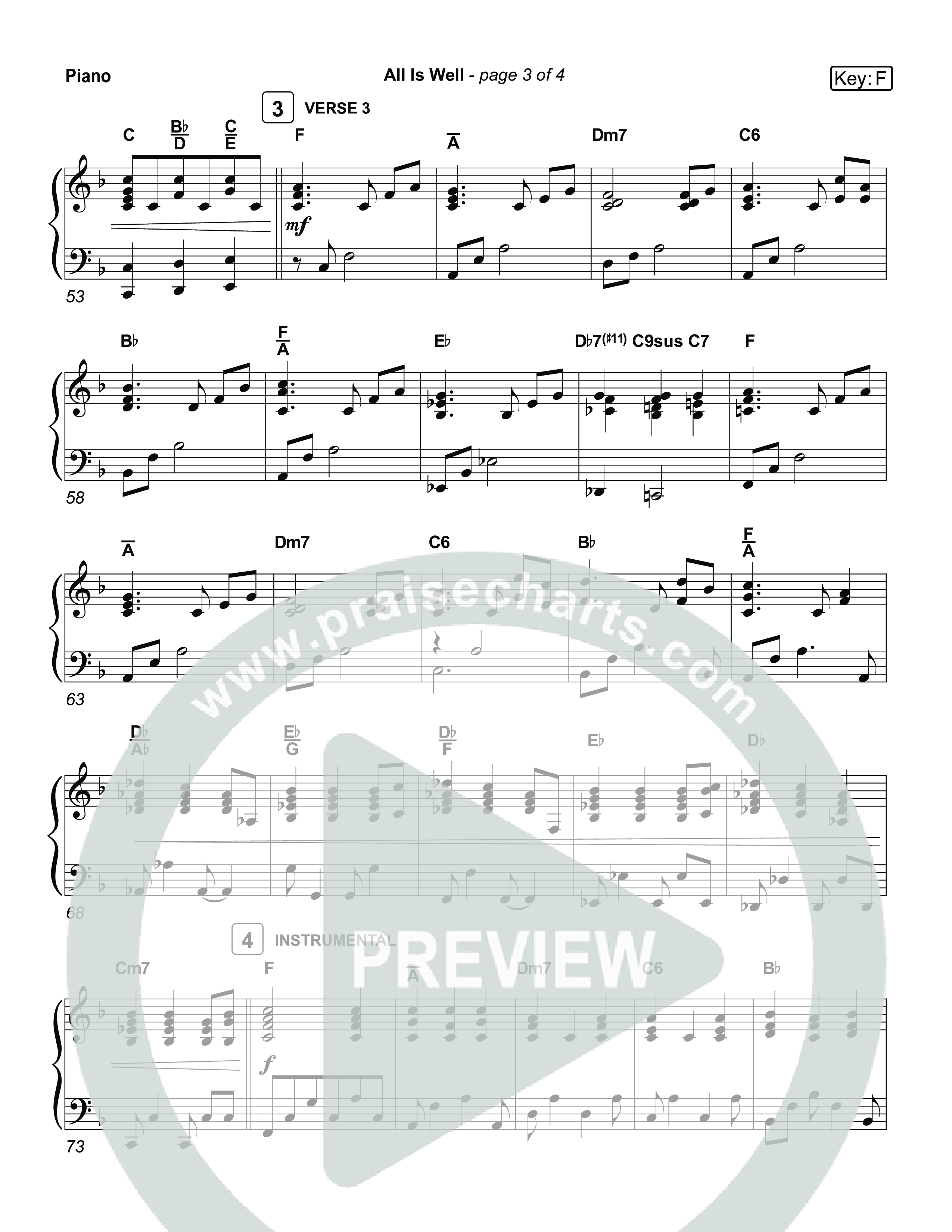 All Is Well Piano Sheet (Museum Of The Bible / Arr. Jared Haschek)