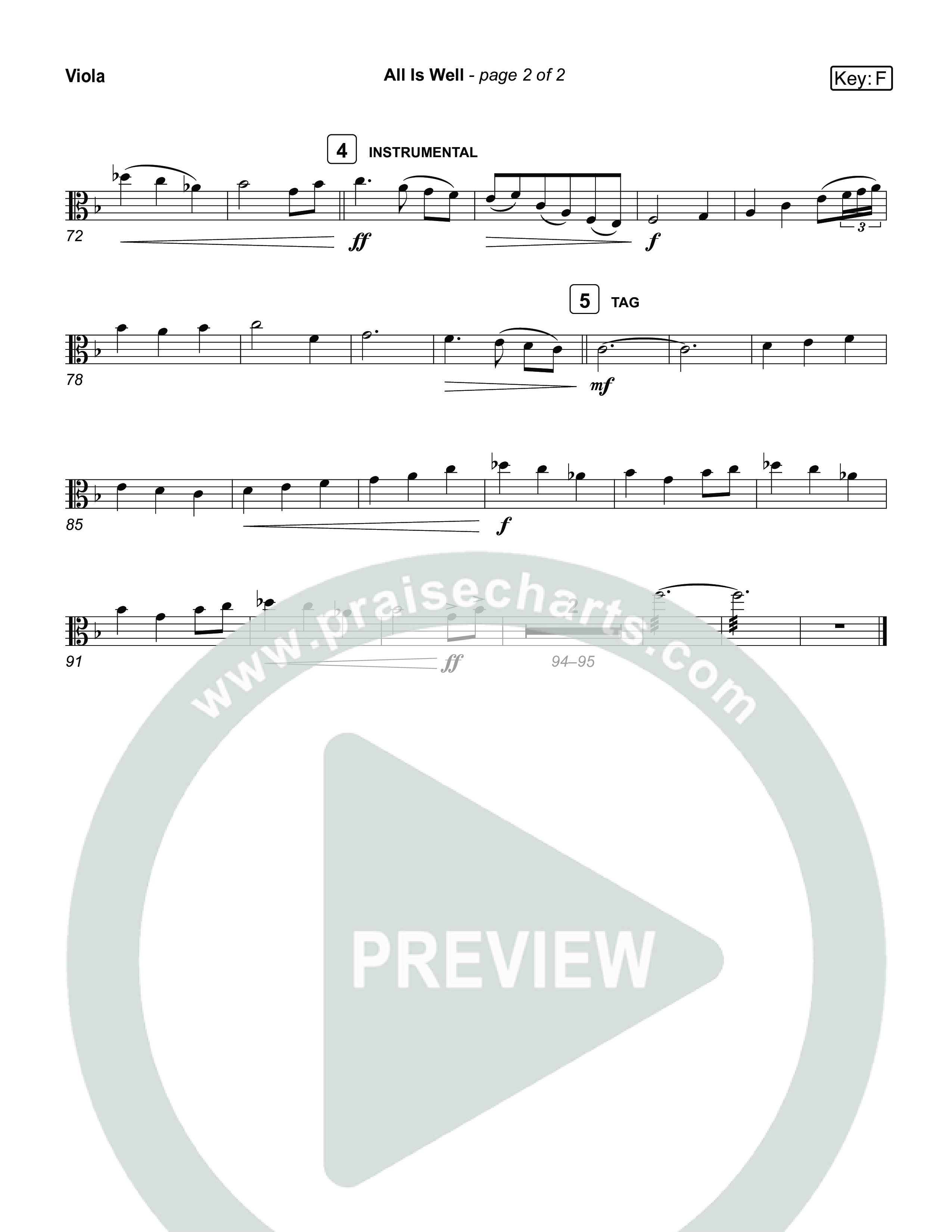 All Is Well Viola (Museum Of The Bible / Arr. Jared Haschek)