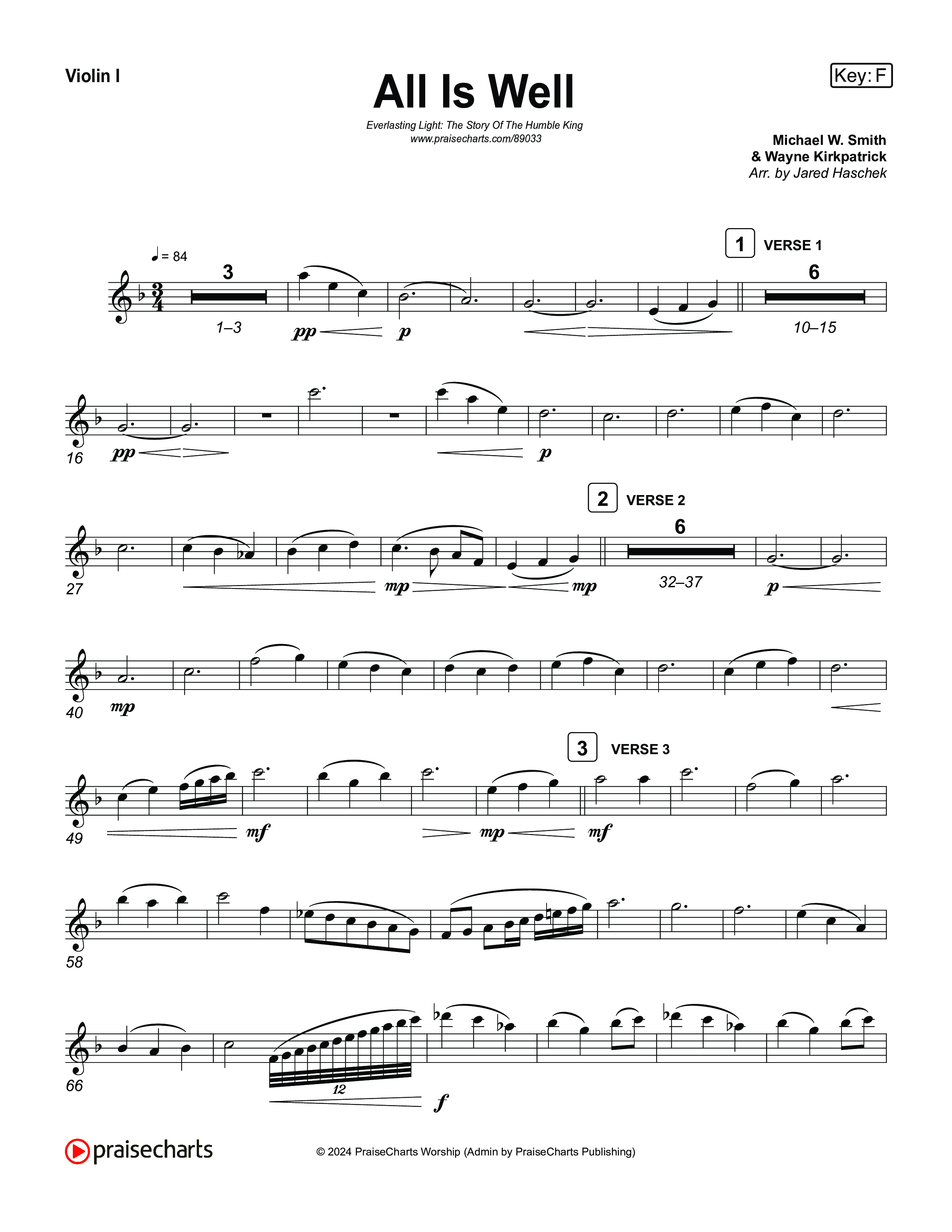 All Is Well String Pack (Museum Of The Bible / Arr. Jared Haschek)