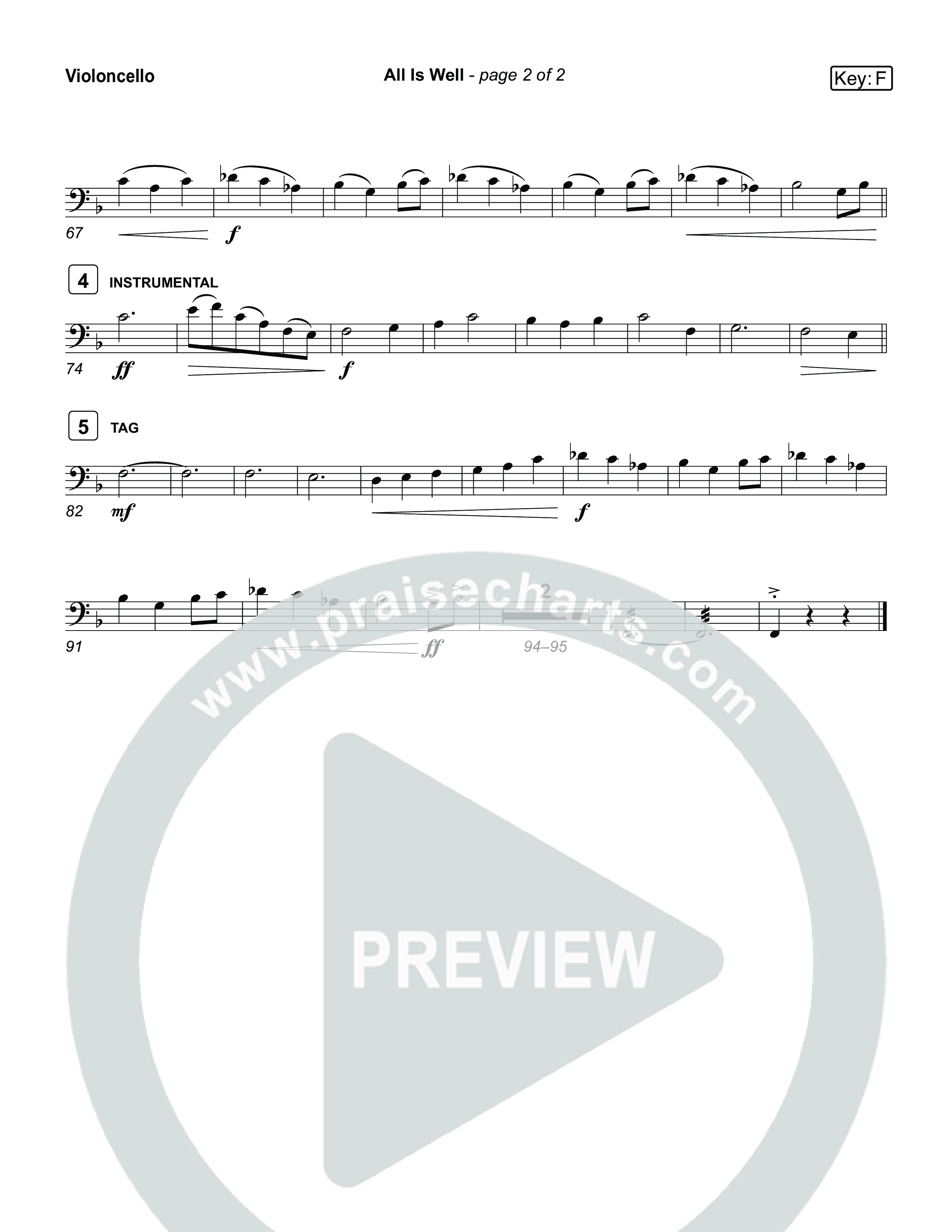 All Is Well Violincello (Museum Of The Bible / Arr. Jared Haschek)