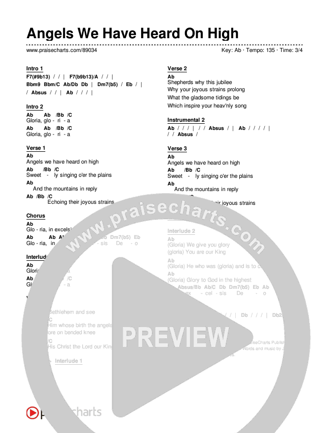 Angels We Have Heard On High Chords & Lyrics (Museum Of The Bible)