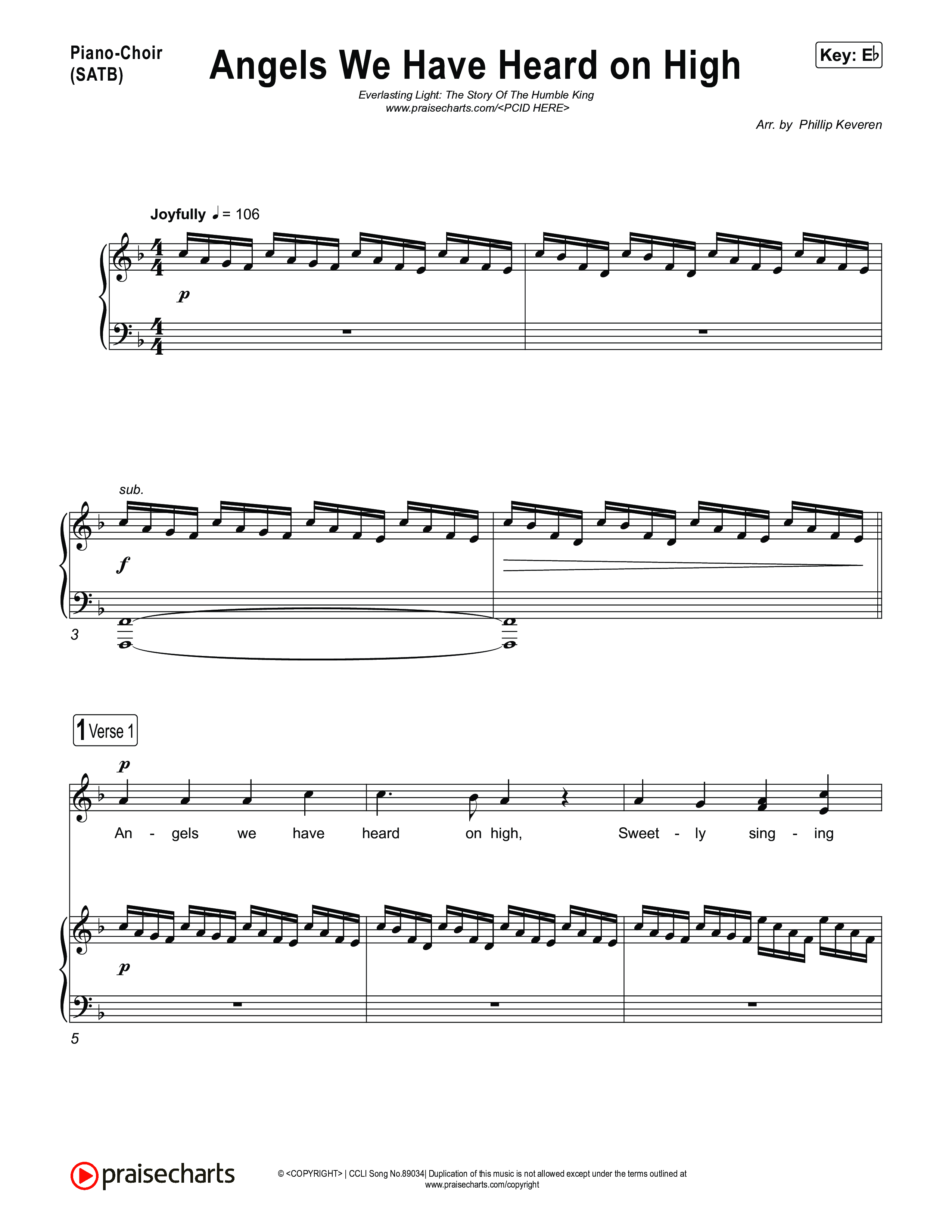 Angels We Have Heard On High Piano/Vocal (SATB) (Museum Of The Bible)