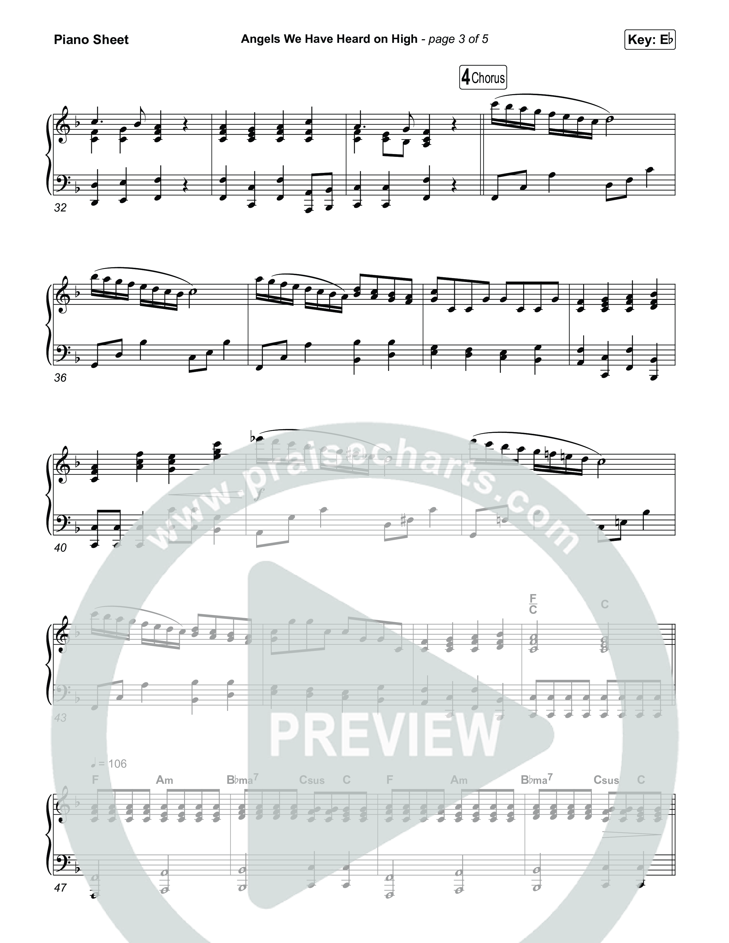 Angels We Have Heard On High Piano Sheet (Museum Of The Bible)