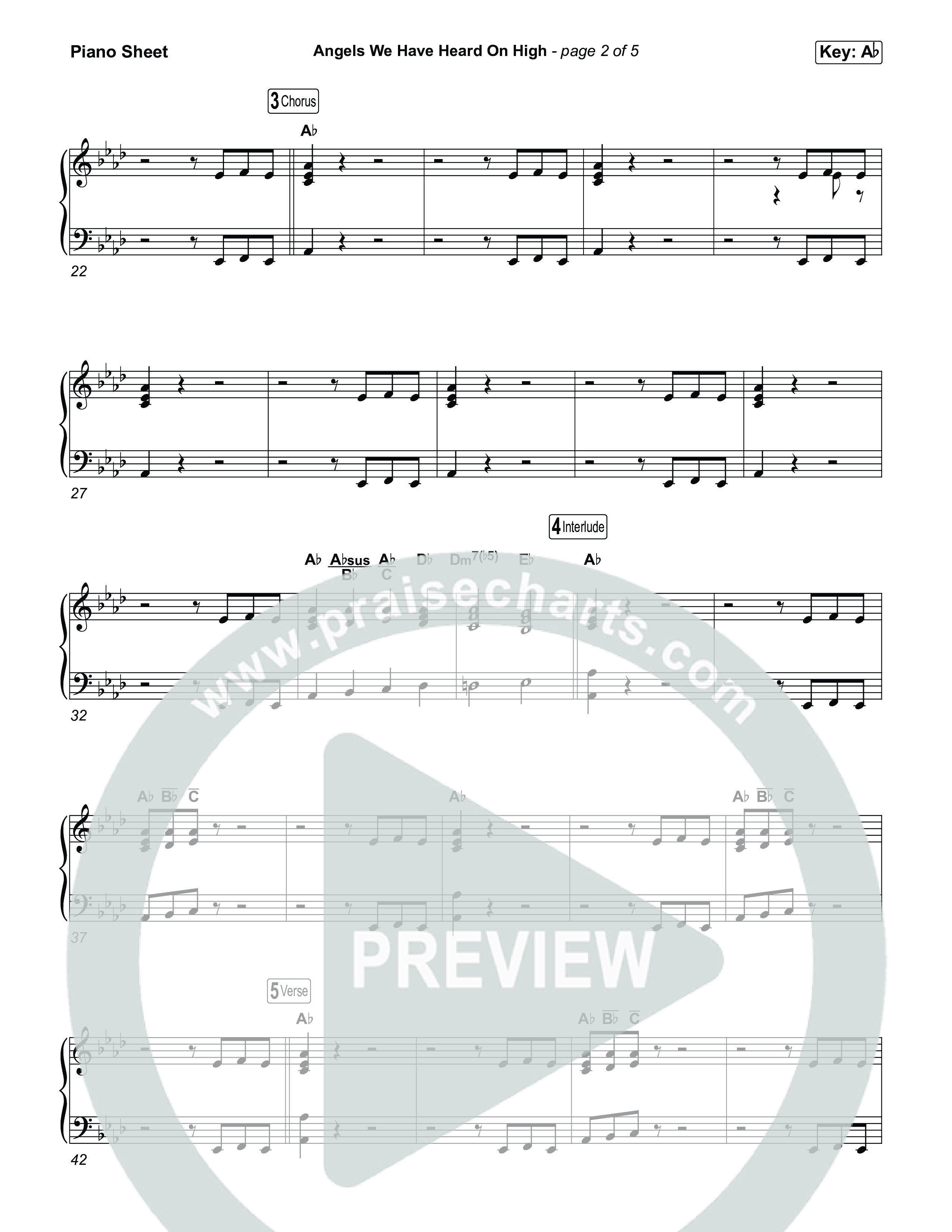 Angels We Have Heard On High Piano Sheet (Museum Of The Bible)