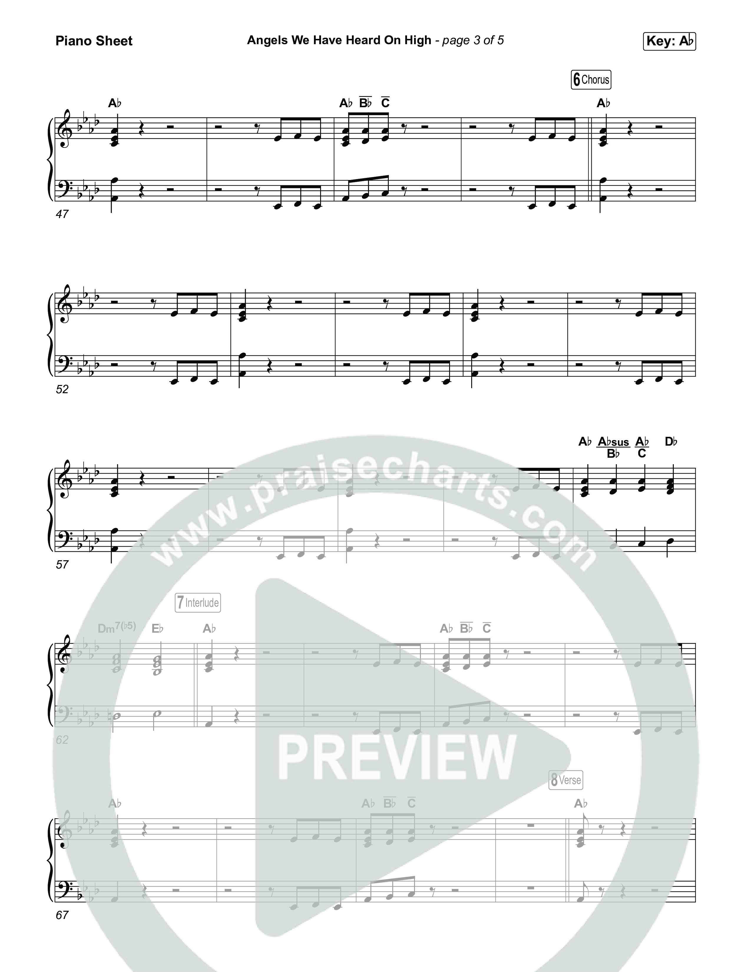 Angels We Have Heard On High Piano Sheet (Museum Of The Bible)