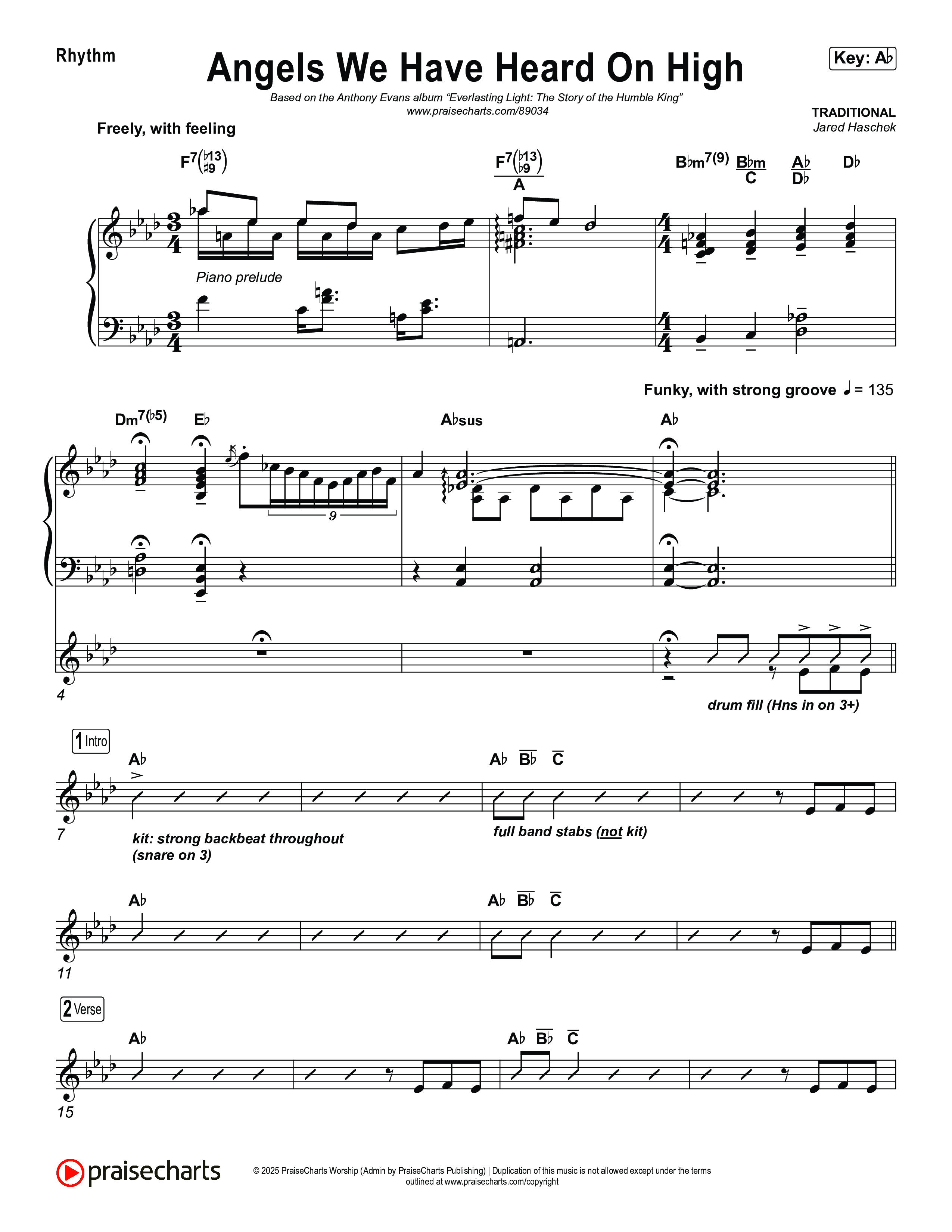 Angels We Have Heard On High Rhythm Chart (Museum Of The Bible)