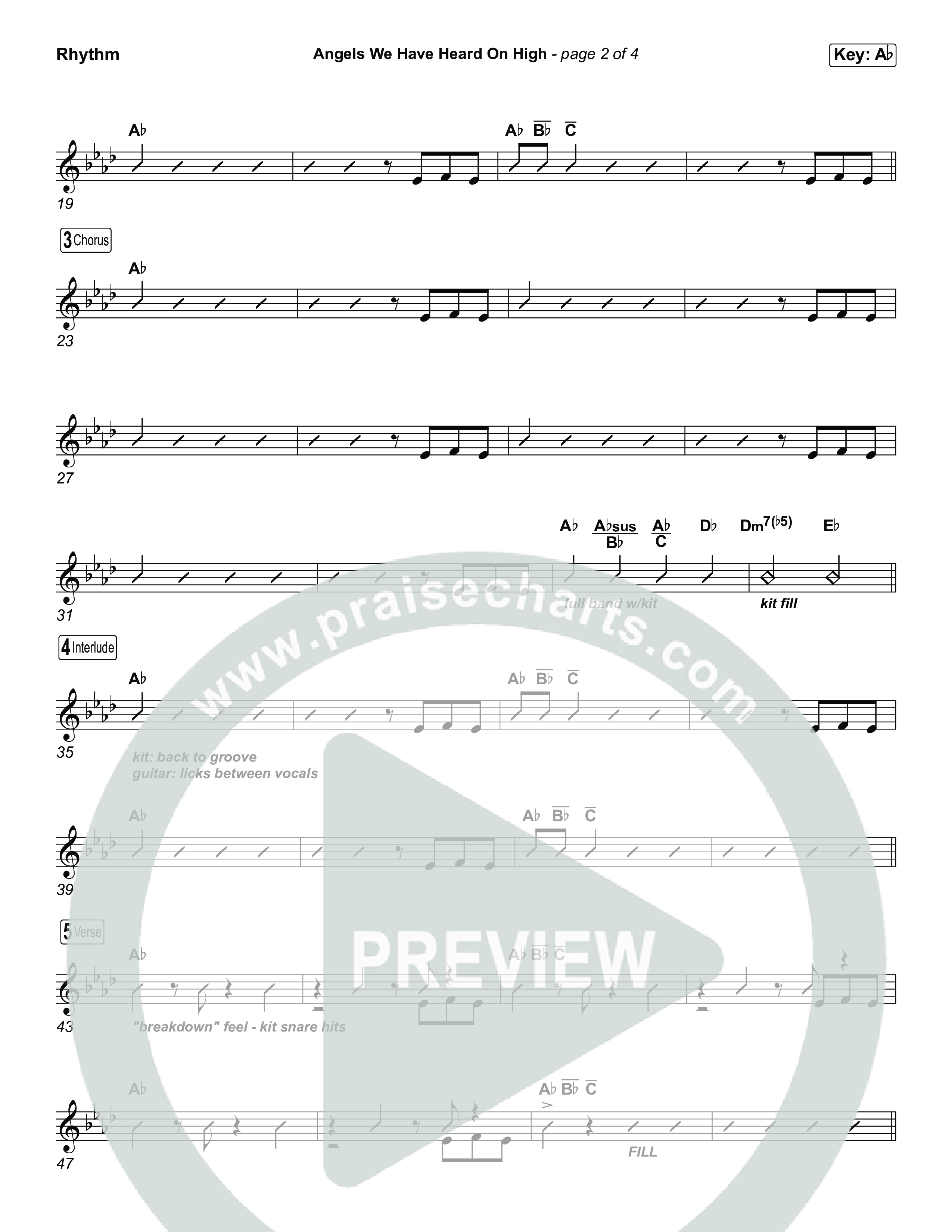 Angels We Have Heard On High Rhythm Chart (Museum Of The Bible)