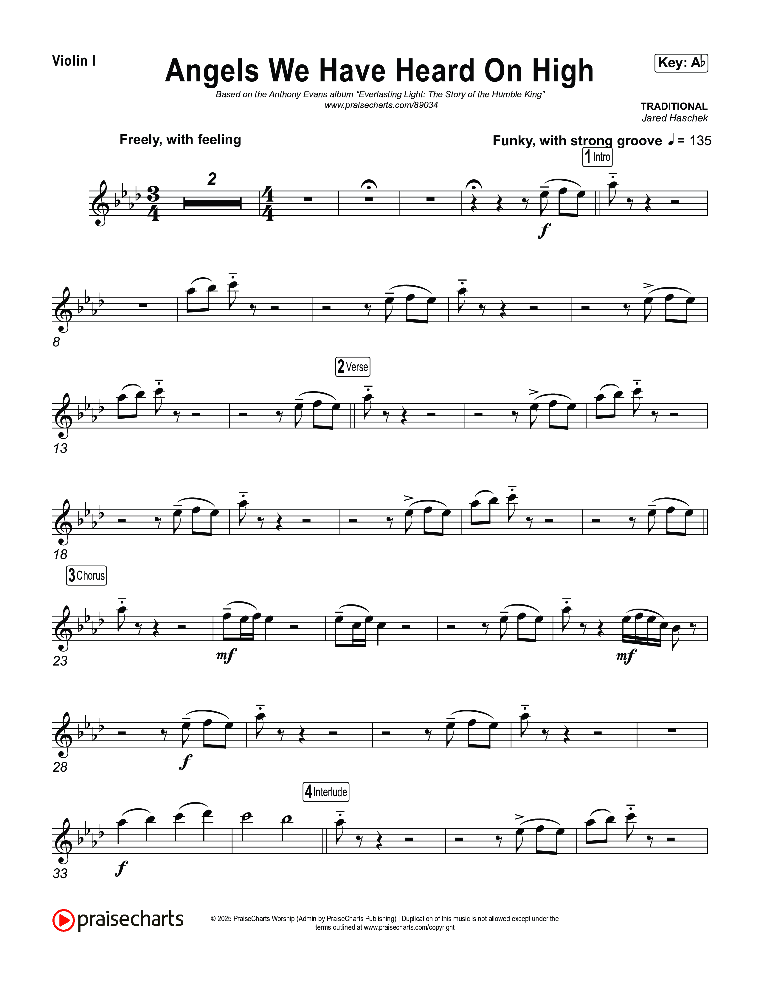 Angels We Have Heard On High Violin 1 (Museum Of The Bible)