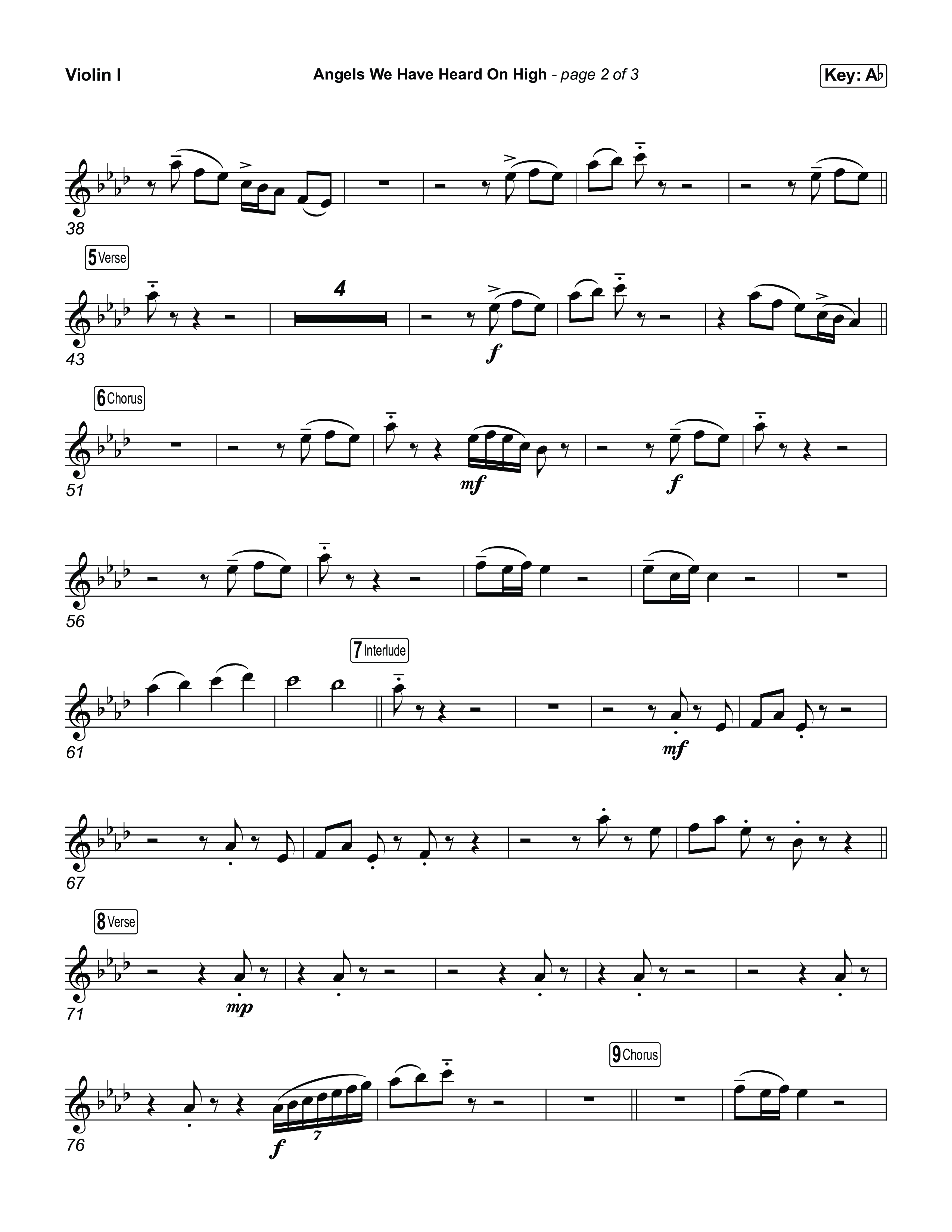 Angels We Have Heard On High Violin 1 (Museum Of The Bible)