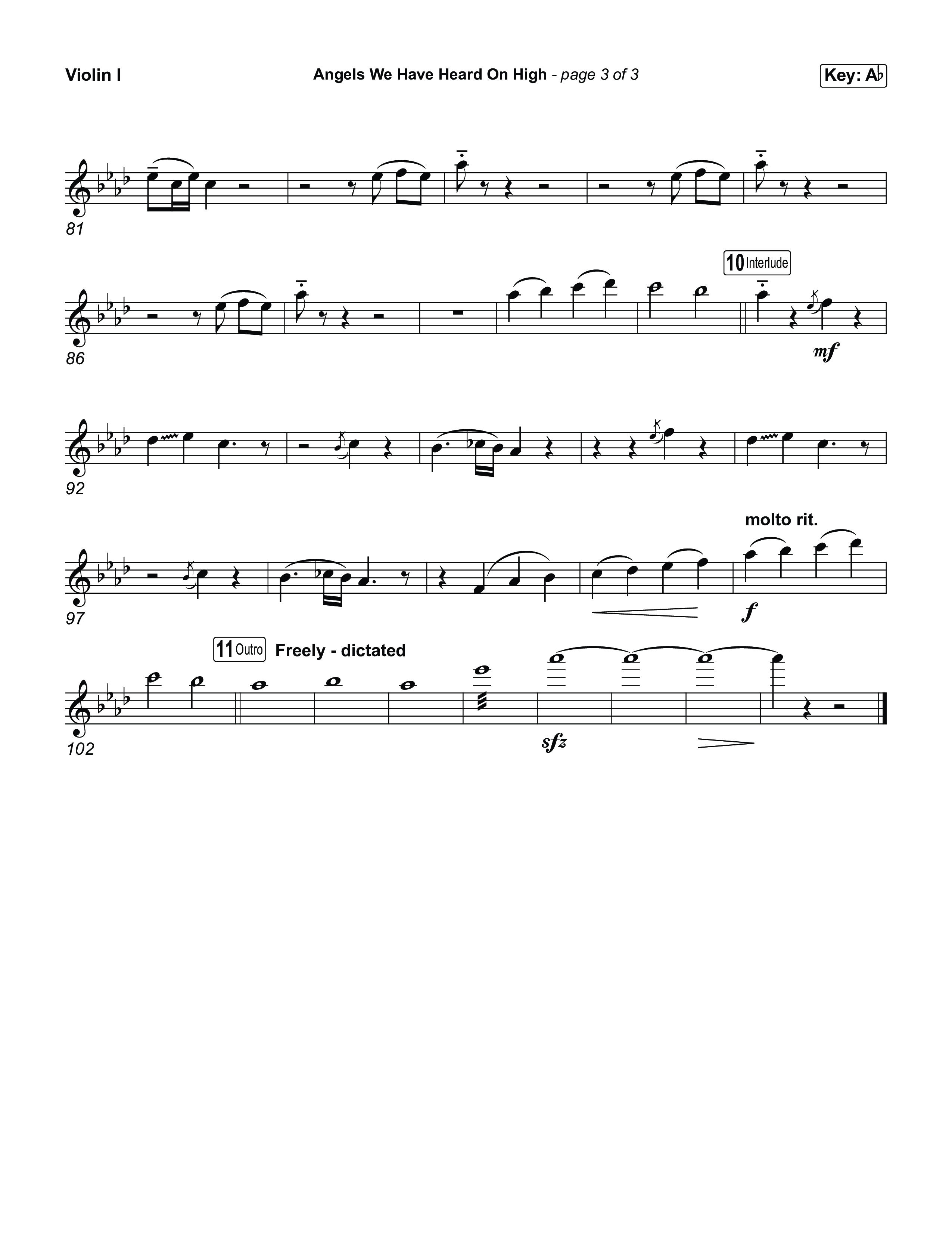 Angels We Have Heard On High Violin 1 (Museum Of The Bible)