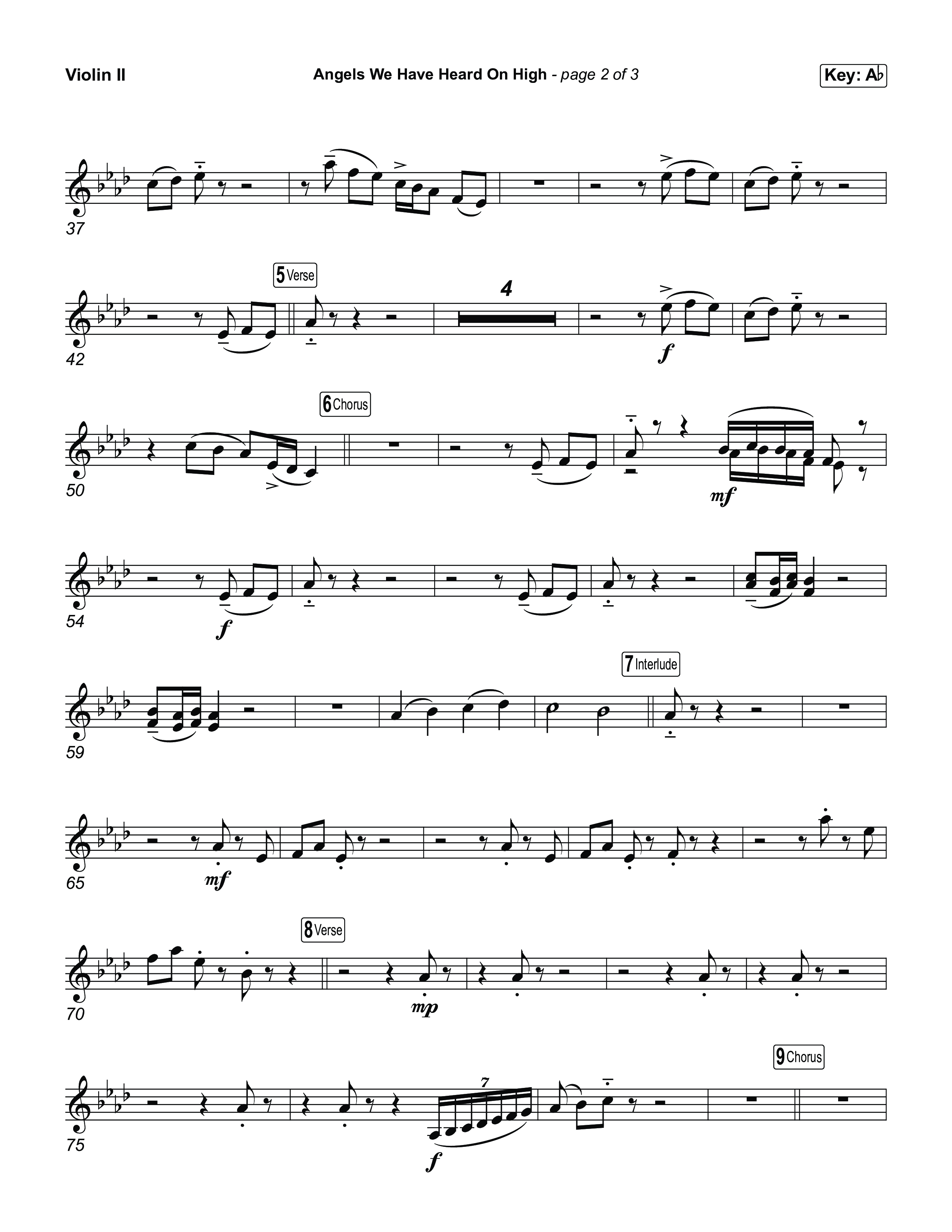 Angels We Have Heard On High Violin 2 (Museum Of The Bible)