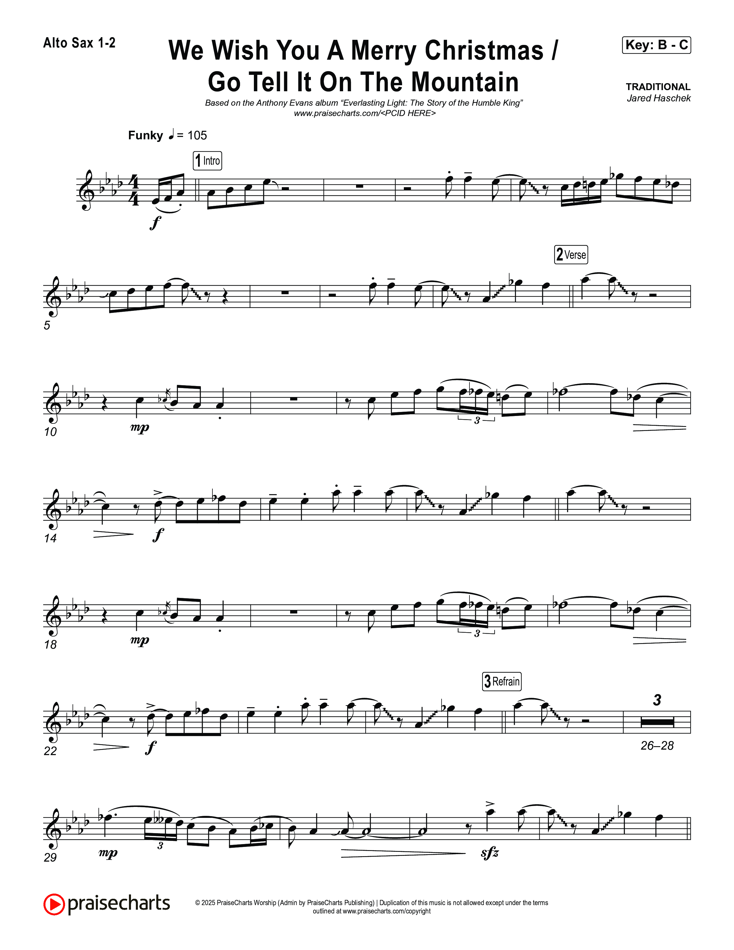 We Wish You A Merry Christmas/ Go Tell It On The Mountain Sax Pack (Museum Of The Bible / Arr. Jared Haschek)