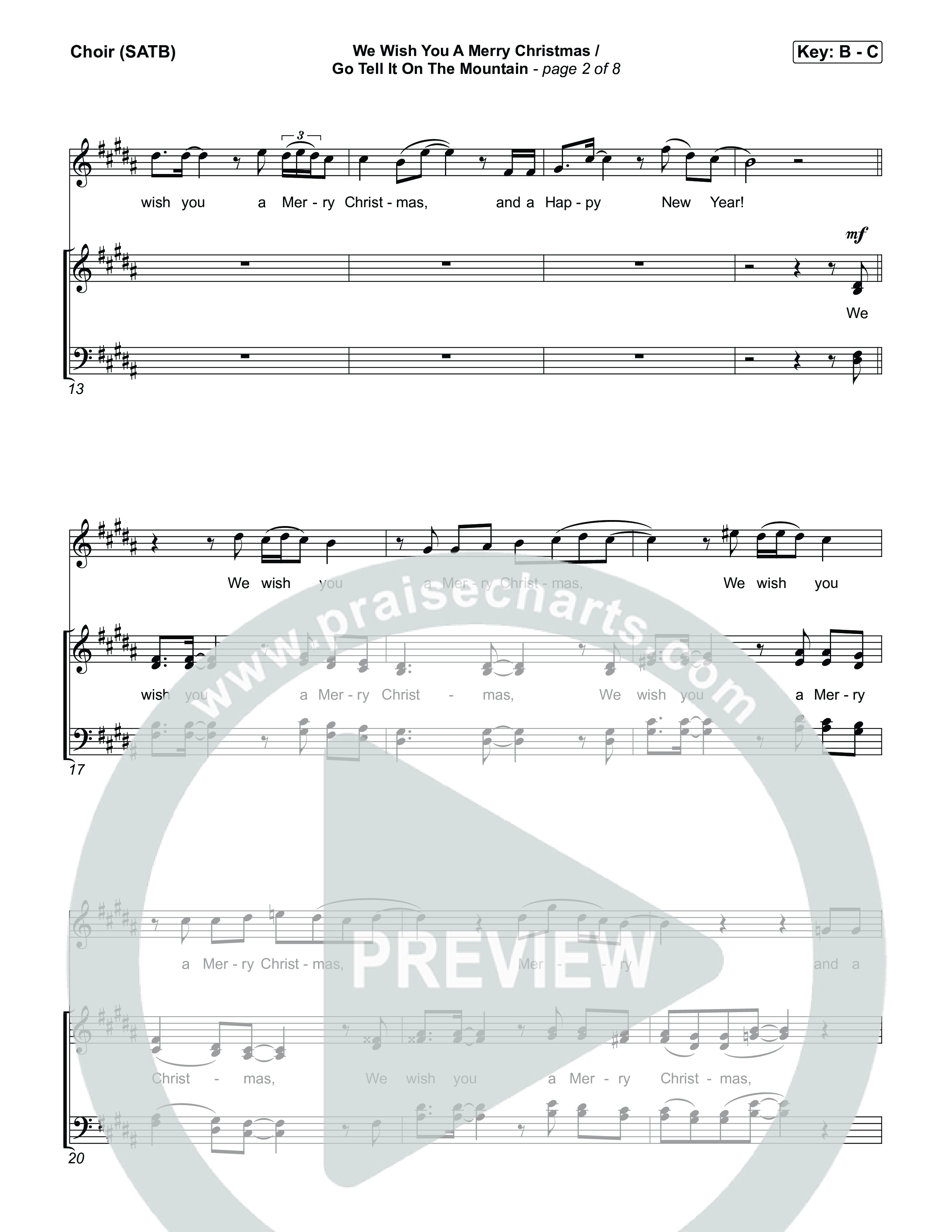 We Wish You A Merry Christmas/ Go Tell It On The Mountain Choir Sheet (SATB) (Museum Of The Bible / Arr. Jared Haschek)