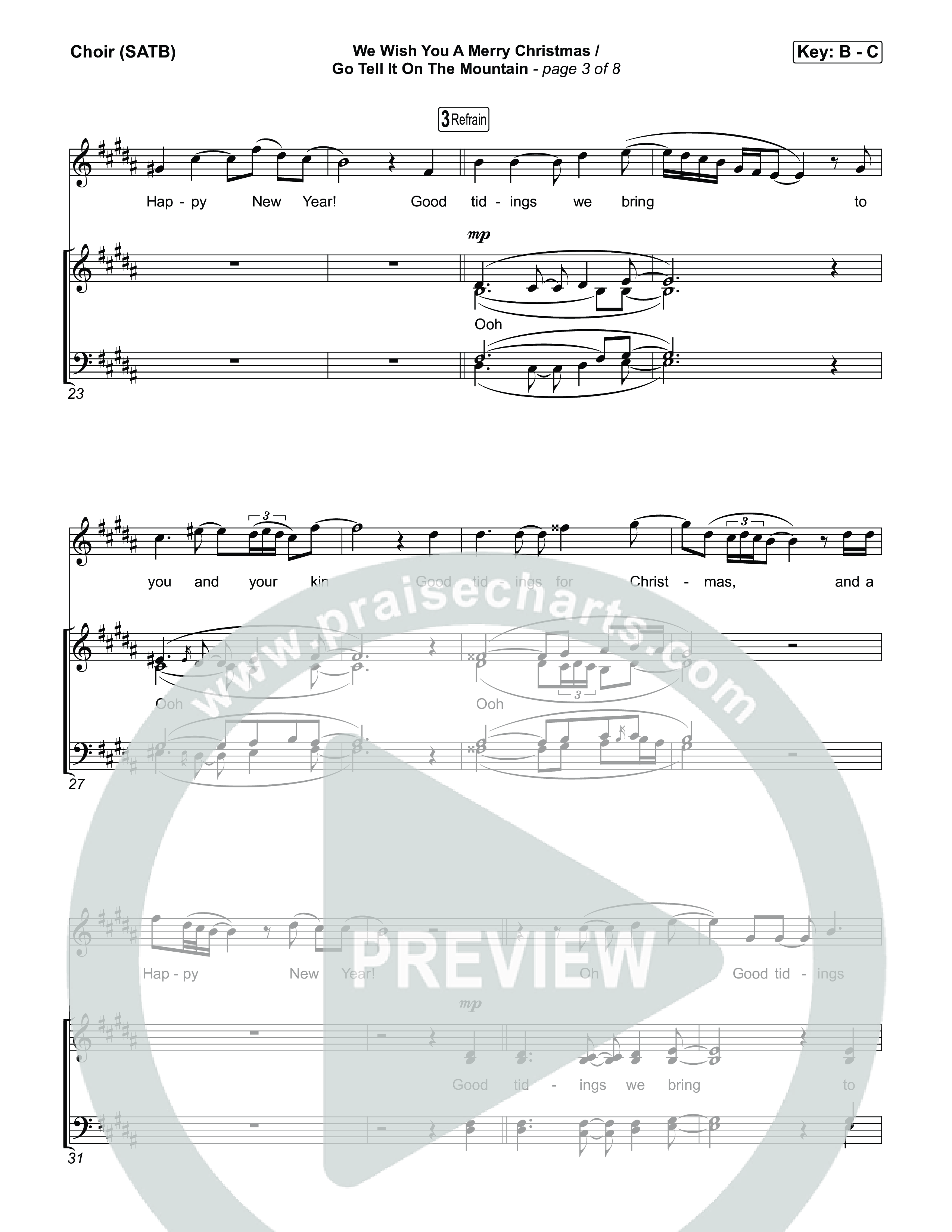 We Wish You A Merry Christmas/ Go Tell It On The Mountain Choir Sheet (SATB) (Museum Of The Bible / Arr. Jared Haschek)