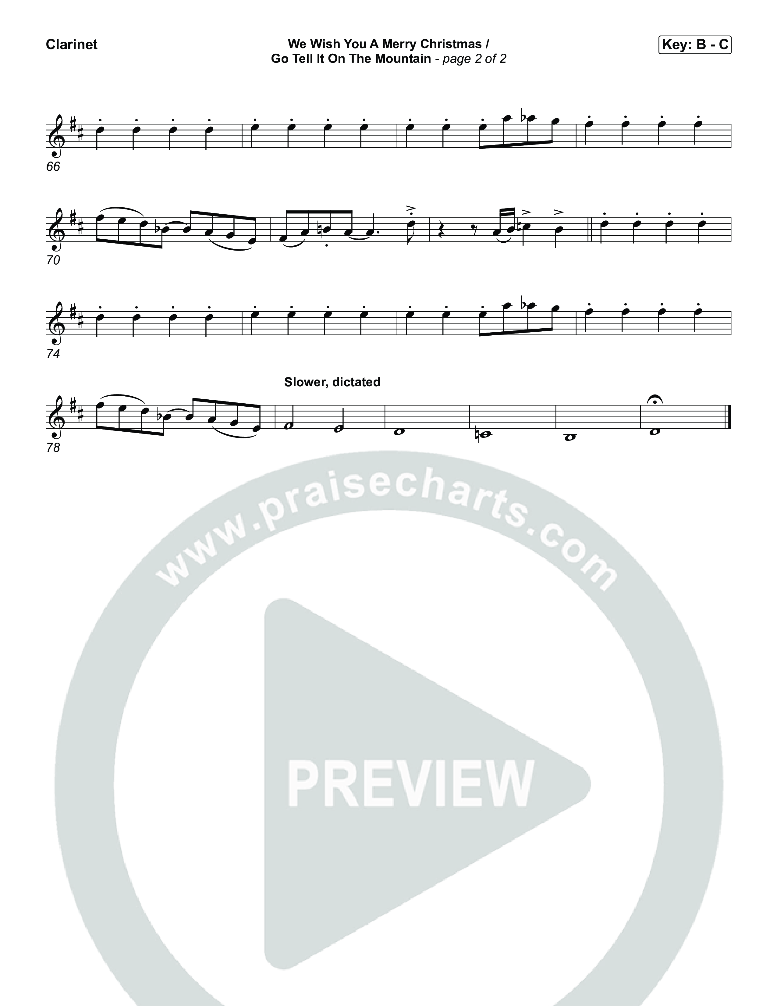 We Wish You A Merry Christmas/ Go Tell It On The Mountain Clarinet 1,2 (Museum Of The Bible / Arr. Jared Haschek)