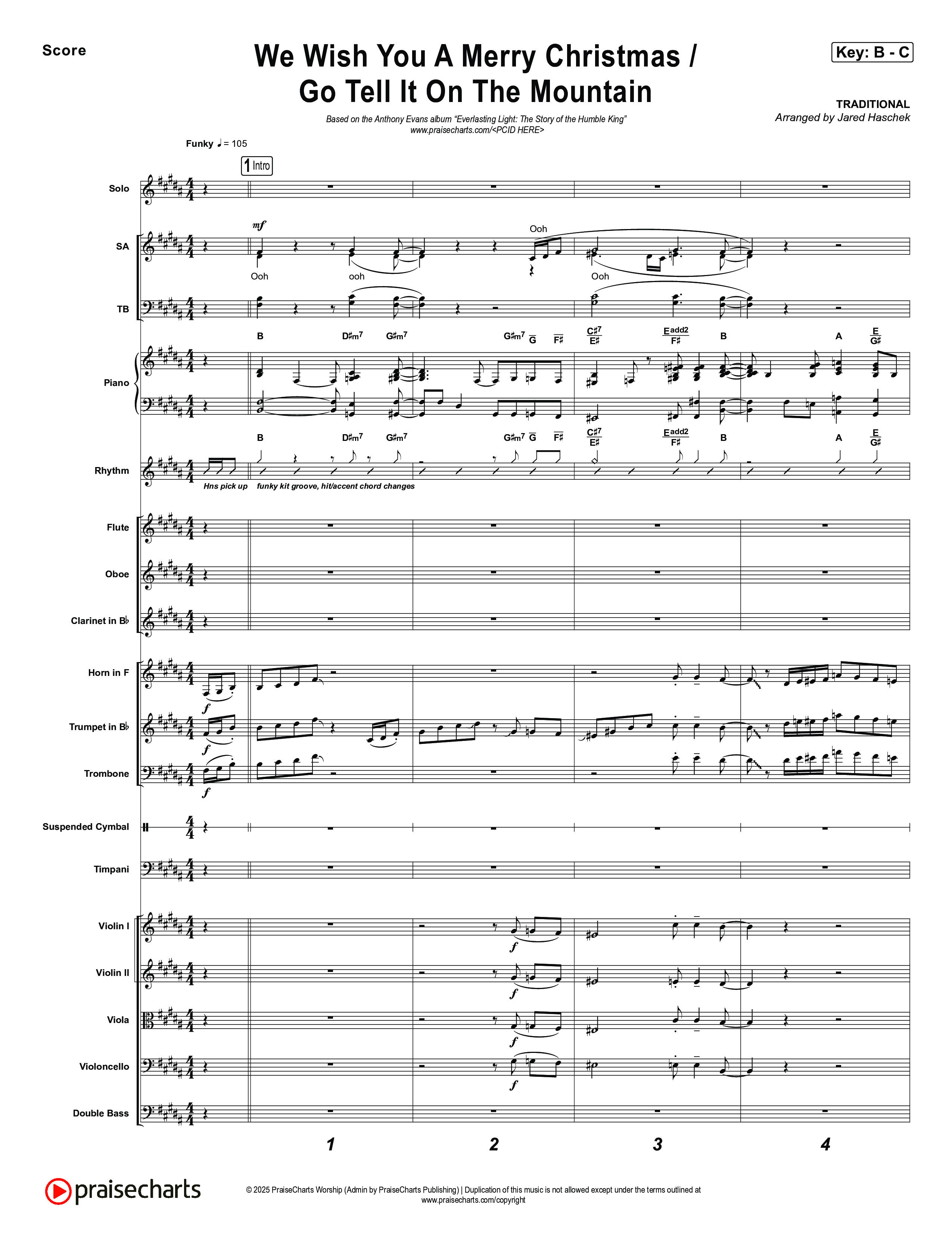 We Wish You A Merry Christmas/ Go Tell It On The Mountain Conductor's Score (Museum Of The Bible / Arr. Jared Haschek)