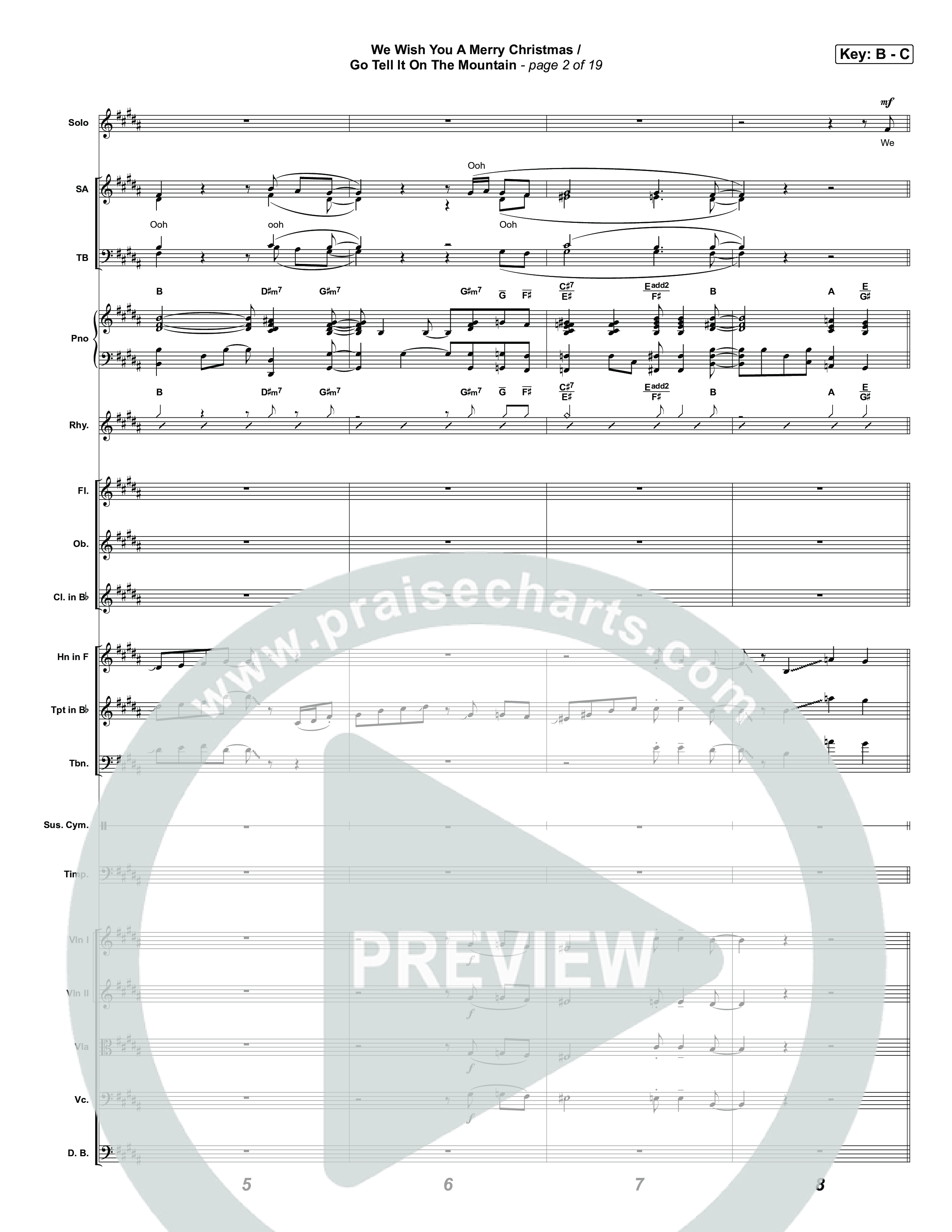 We Wish You A Merry Christmas/ Go Tell It On The Mountain Conductor's Score (Museum Of The Bible / Arr. Jared Haschek)