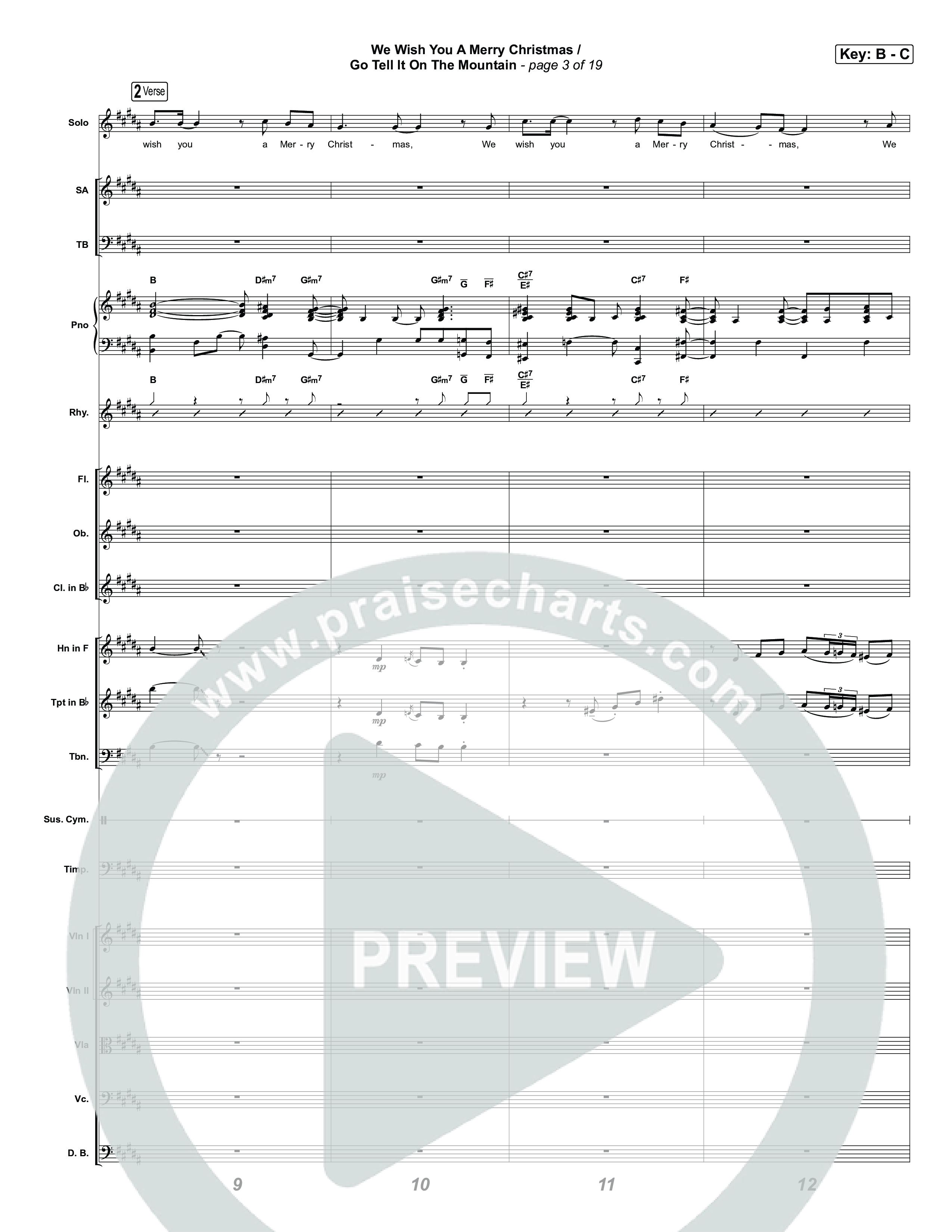 We Wish You A Merry Christmas/ Go Tell It On The Mountain Conductor's Score (Museum Of The Bible / Arr. Jared Haschek)