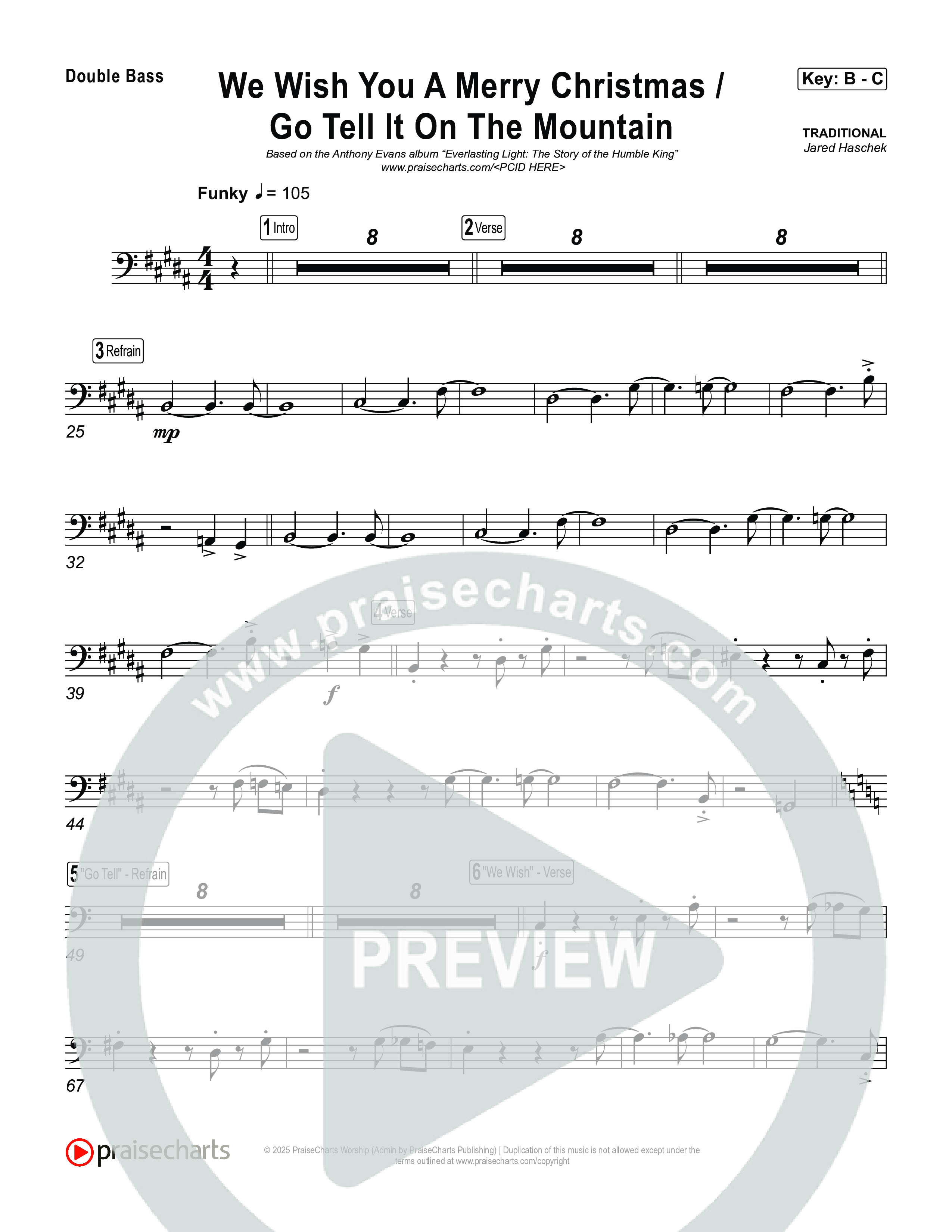 We Wish You A Merry Christmas/ Go Tell It On The Mountain String Bass (Museum Of The Bible / Arr. Jared Haschek)