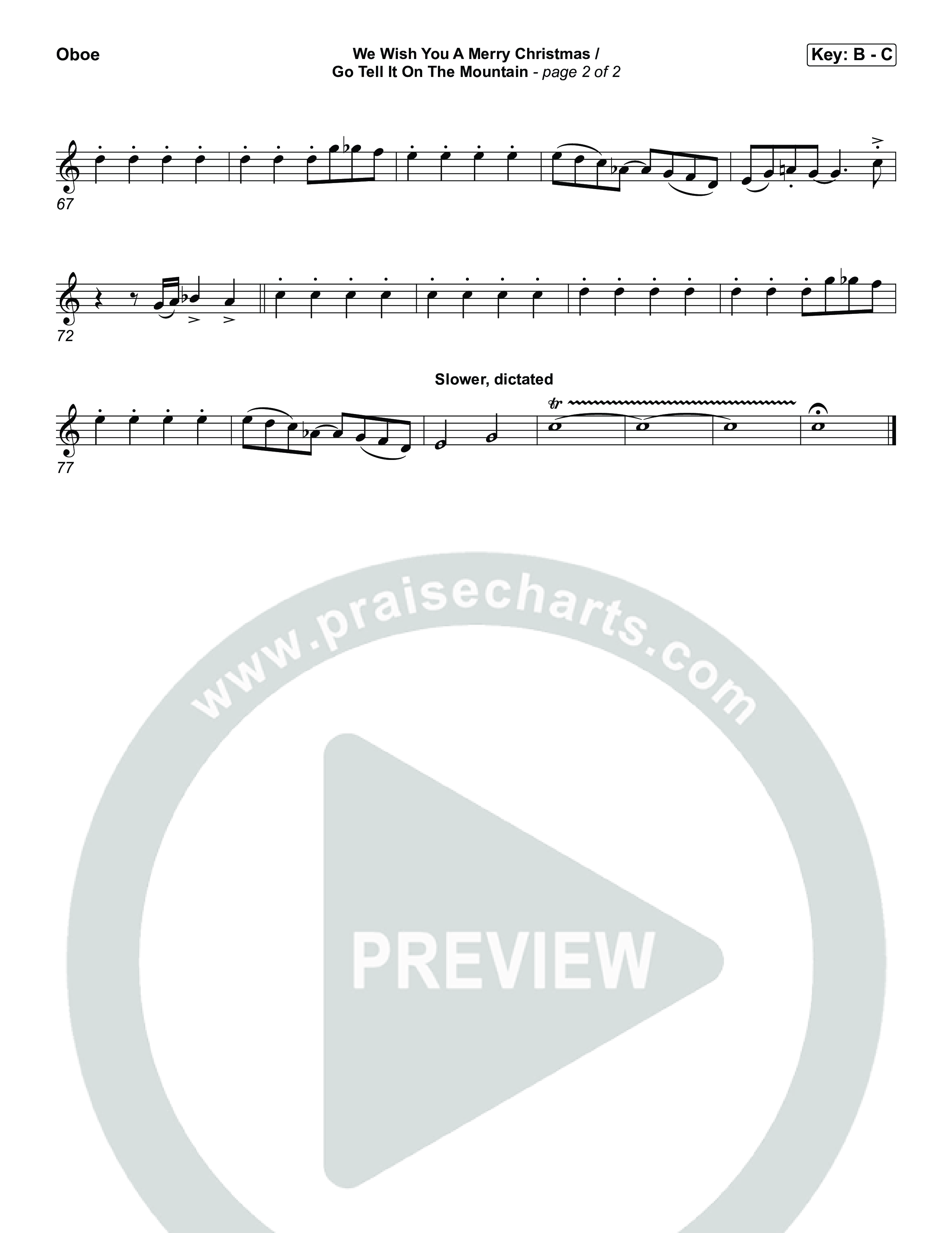 We Wish You A Merry Christmas/ Go Tell It On The Mountain Oboe (Museum Of The Bible / Arr. Jared Haschek)