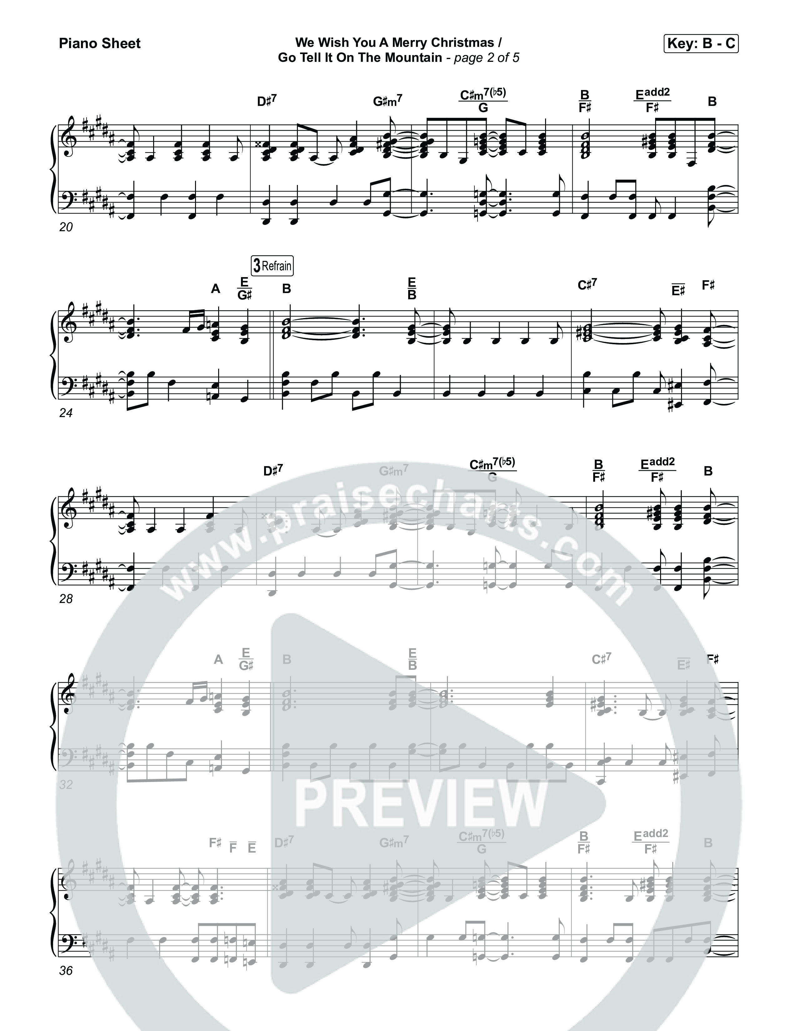 We Wish You A Merry Christmas/ Go Tell It On The Mountain Piano Sheet (Museum Of The Bible / Arr. Jared Haschek)