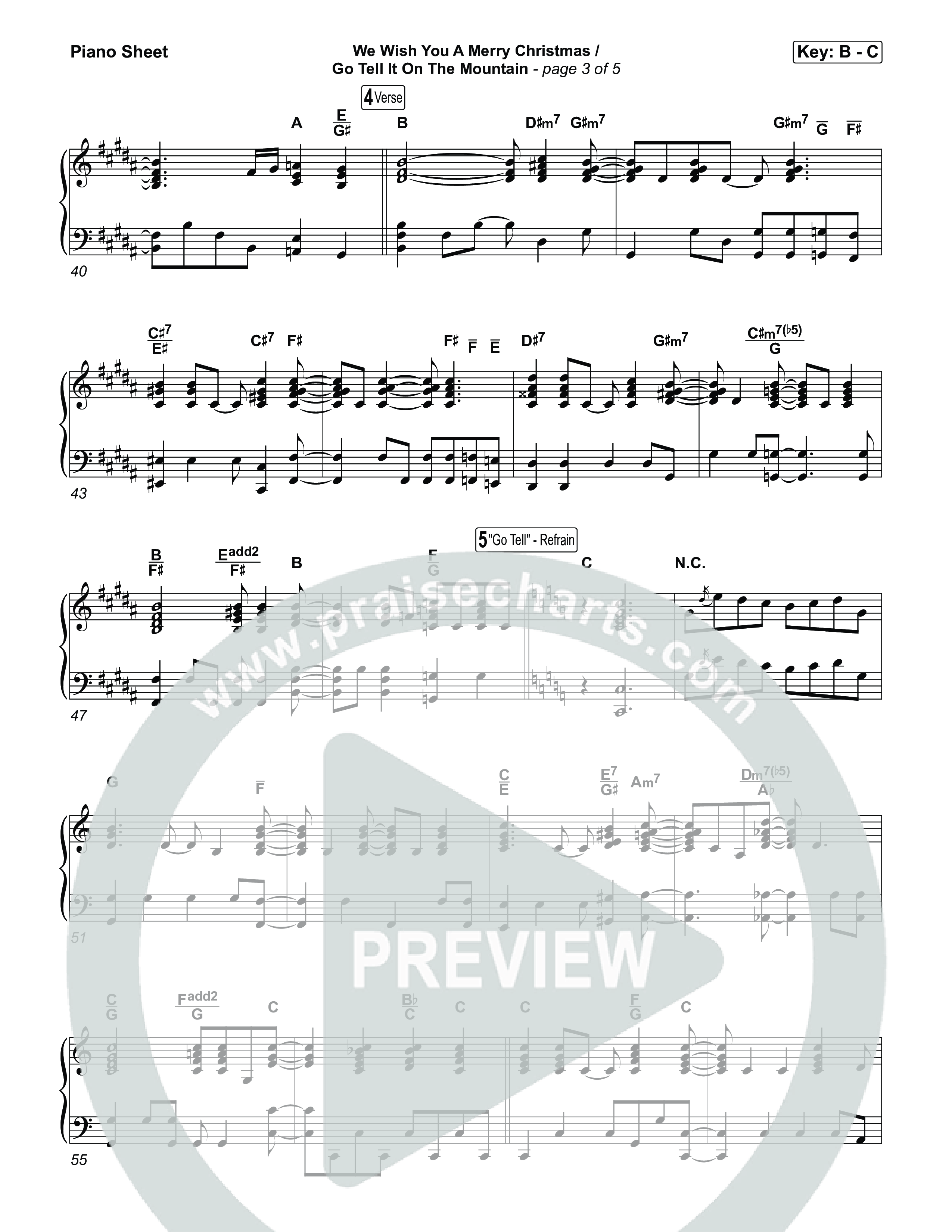 We Wish You A Merry Christmas/ Go Tell It On The Mountain Piano Sheet (Museum Of The Bible / Arr. Jared Haschek)