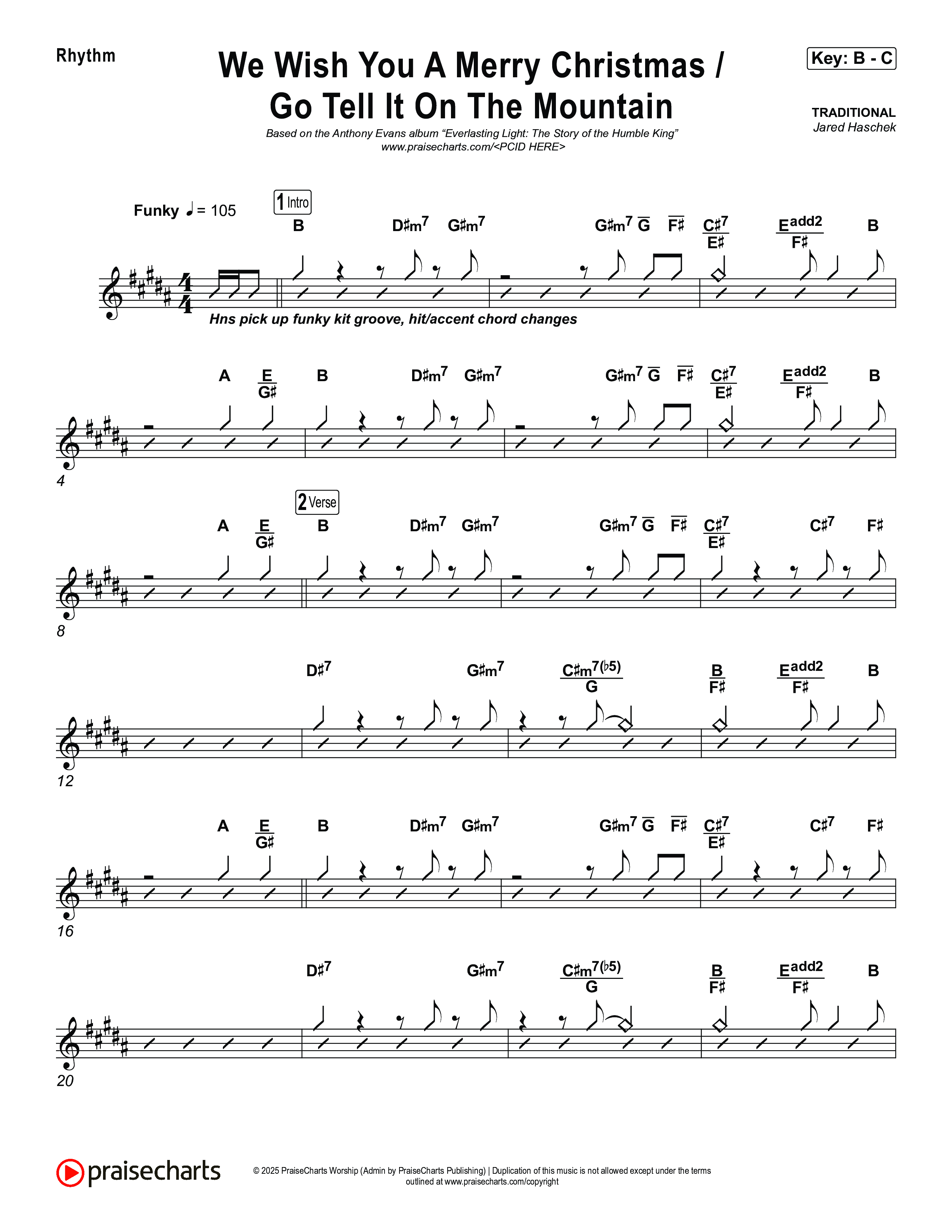 We Wish You A Merry Christmas/ Go Tell It On The Mountain Rhythm Chart (Museum Of The Bible / Arr. Jared Haschek)