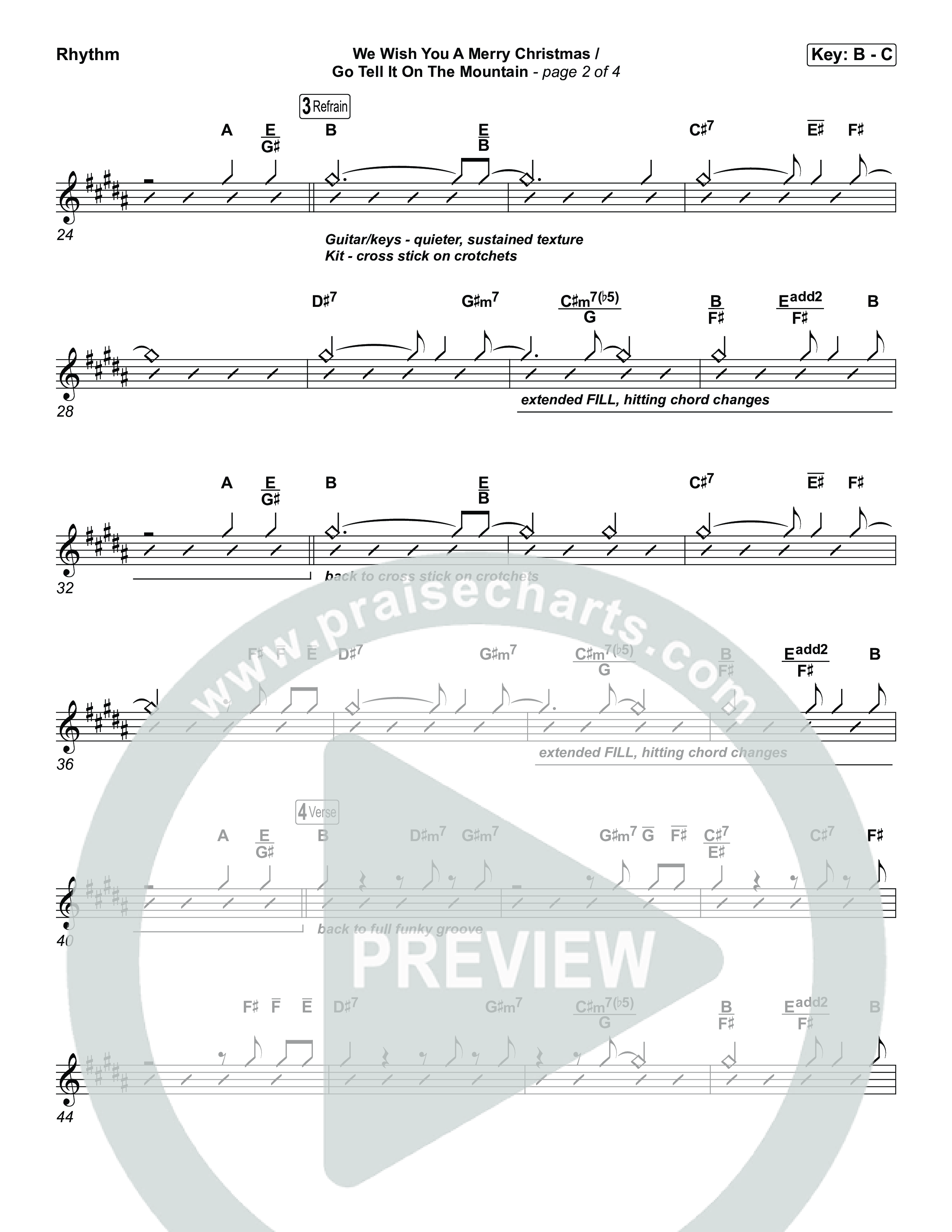 We Wish You A Merry Christmas/ Go Tell It On The Mountain Rhythm Chart (Museum Of The Bible / Arr. Jared Haschek)