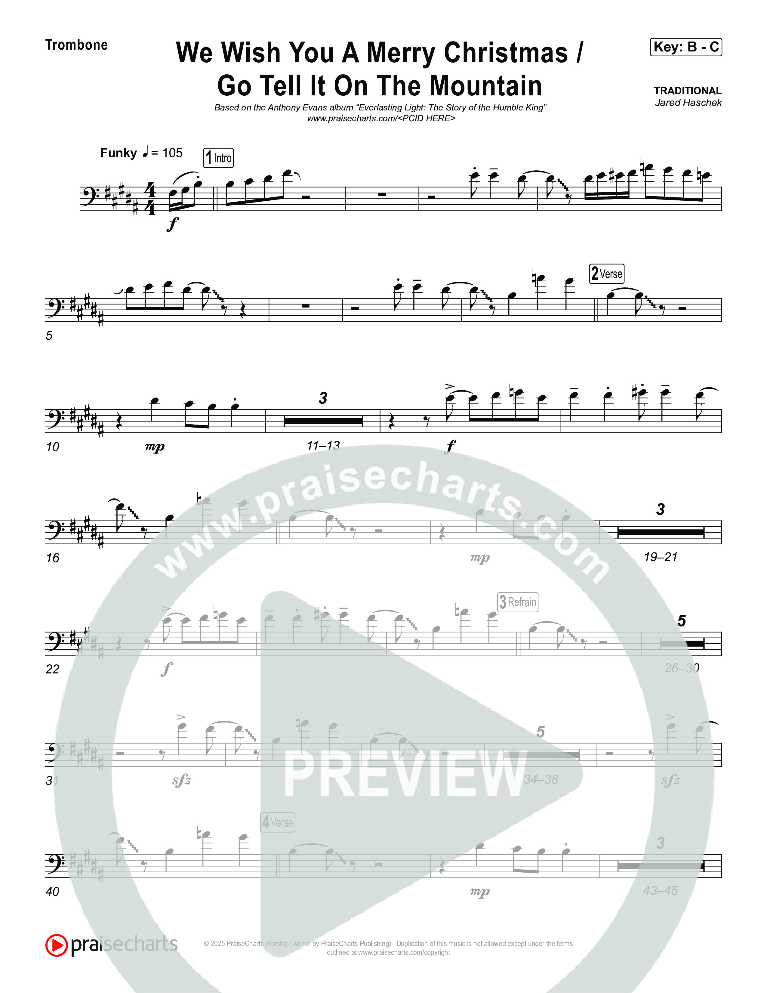 We Wish You A Merry Christmas/ Go Tell It On The Mountain Trombone 1,2 (Museum Of The Bible / Arr. Jared Haschek)