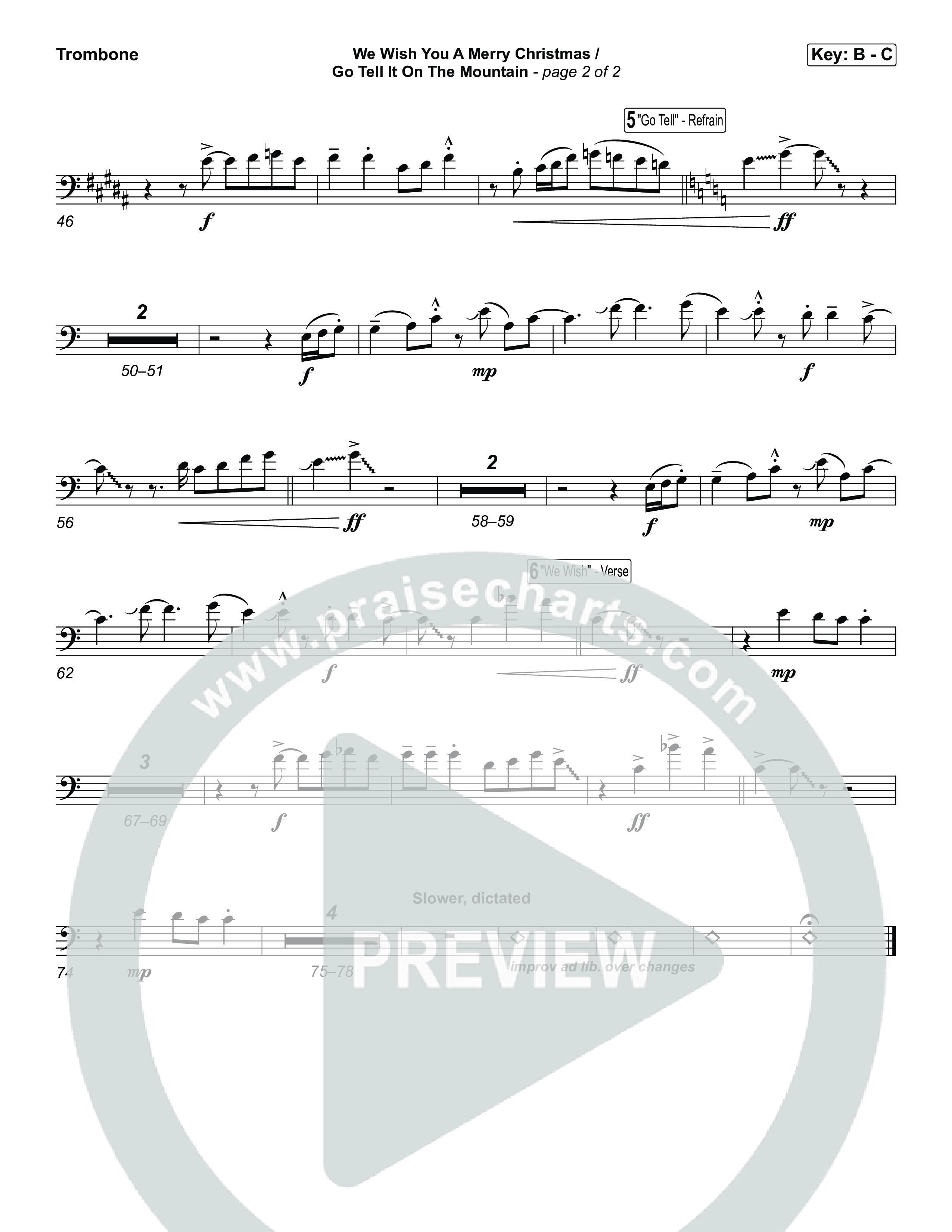 We Wish You A Merry Christmas/ Go Tell It On The Mountain Trombone 1,2 (Museum Of The Bible / Arr. Jared Haschek)