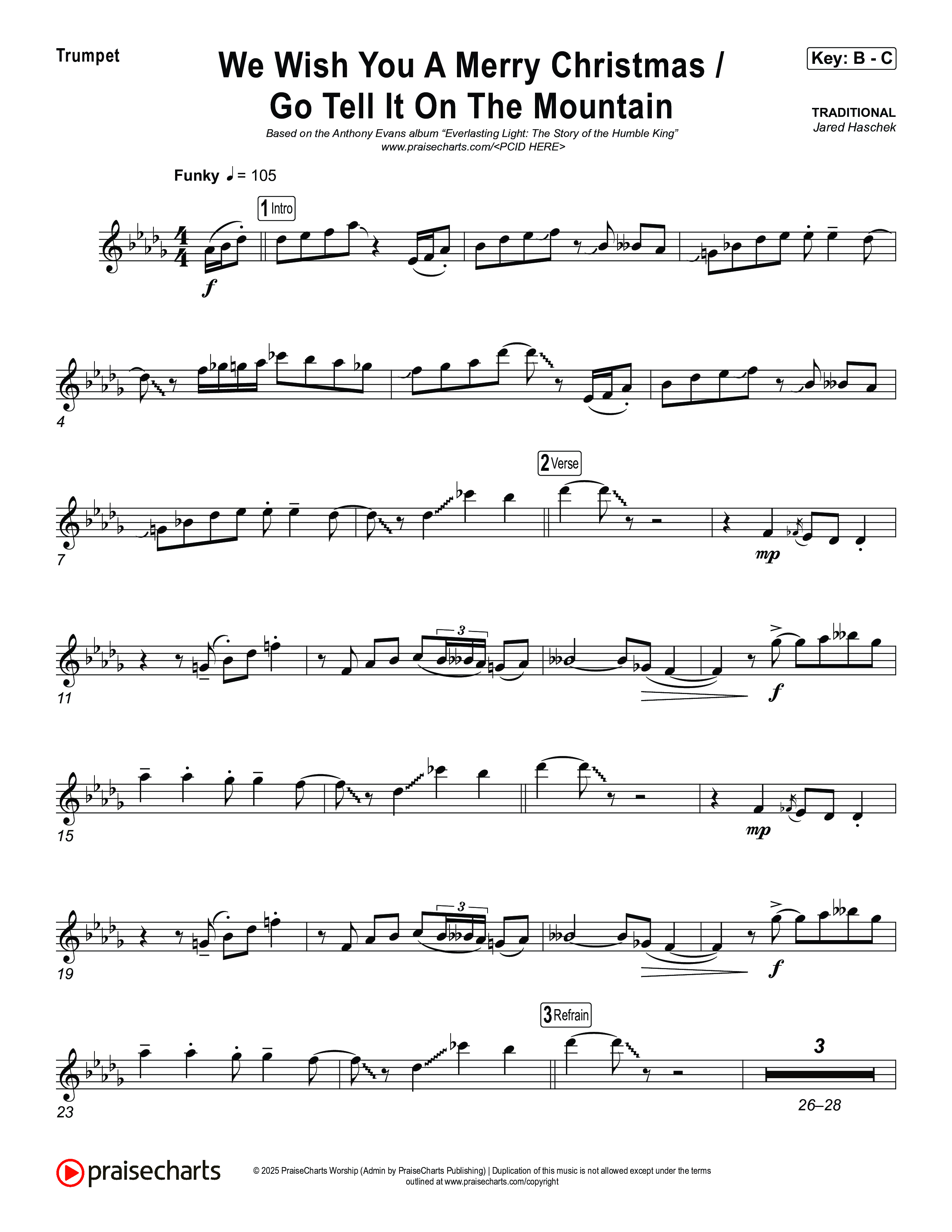 We Wish You A Merry Christmas/ Go Tell It On The Mountain Trumpet 1,2 (Museum Of The Bible / Arr. Jared Haschek)