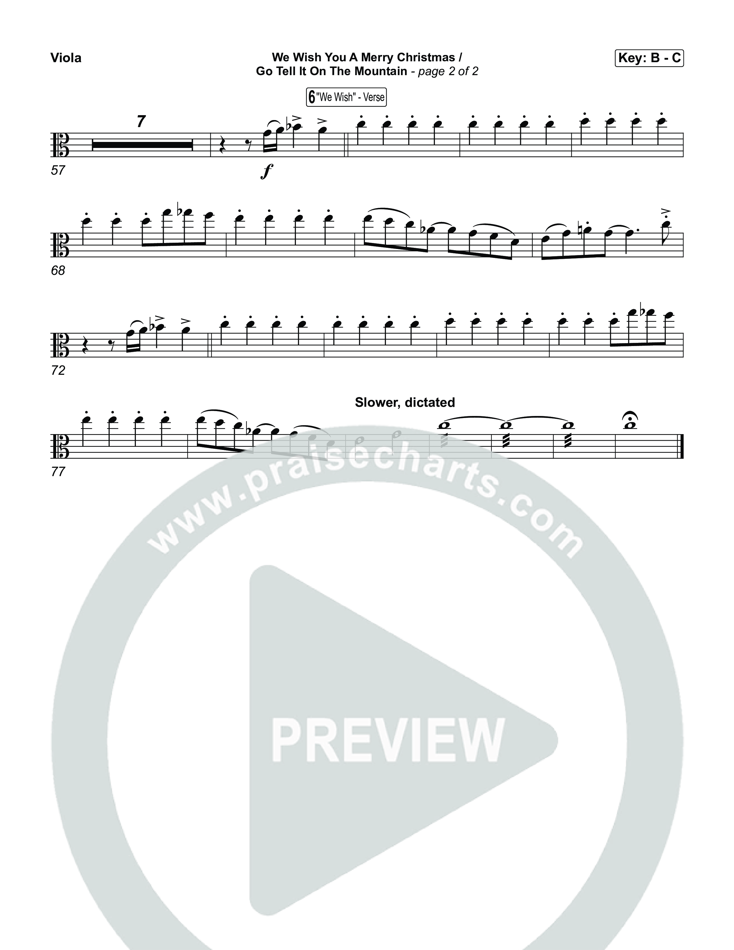 We Wish You A Merry Christmas/ Go Tell It On The Mountain Viola (Museum Of The Bible / Arr. Jared Haschek)