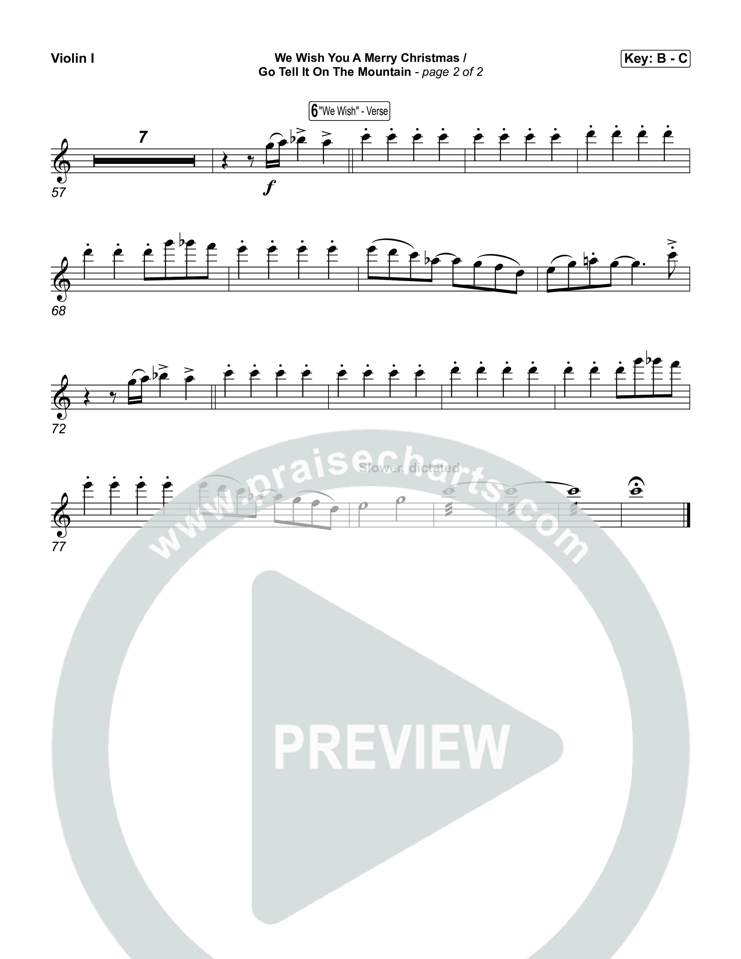 We Wish You A Merry Christmas/ Go Tell It On The Mountain Violin 1,2 (Museum Of The Bible / Arr. Jared Haschek)