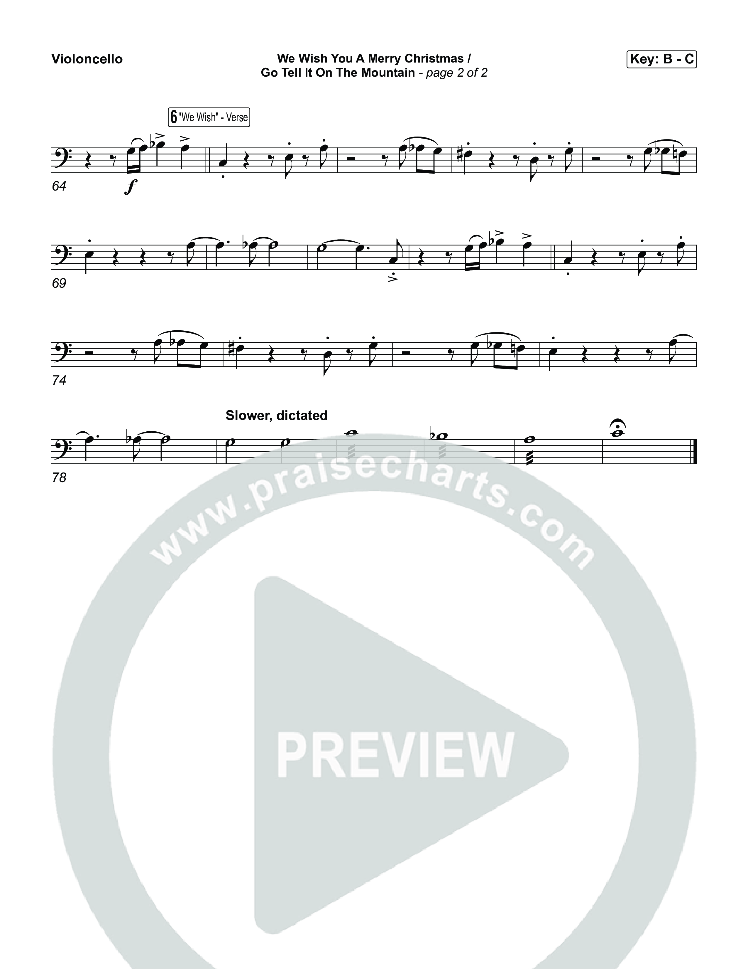 We Wish You A Merry Christmas/ Go Tell It On The Mountain Violincello (Museum Of The Bible / Arr. Jared Haschek)