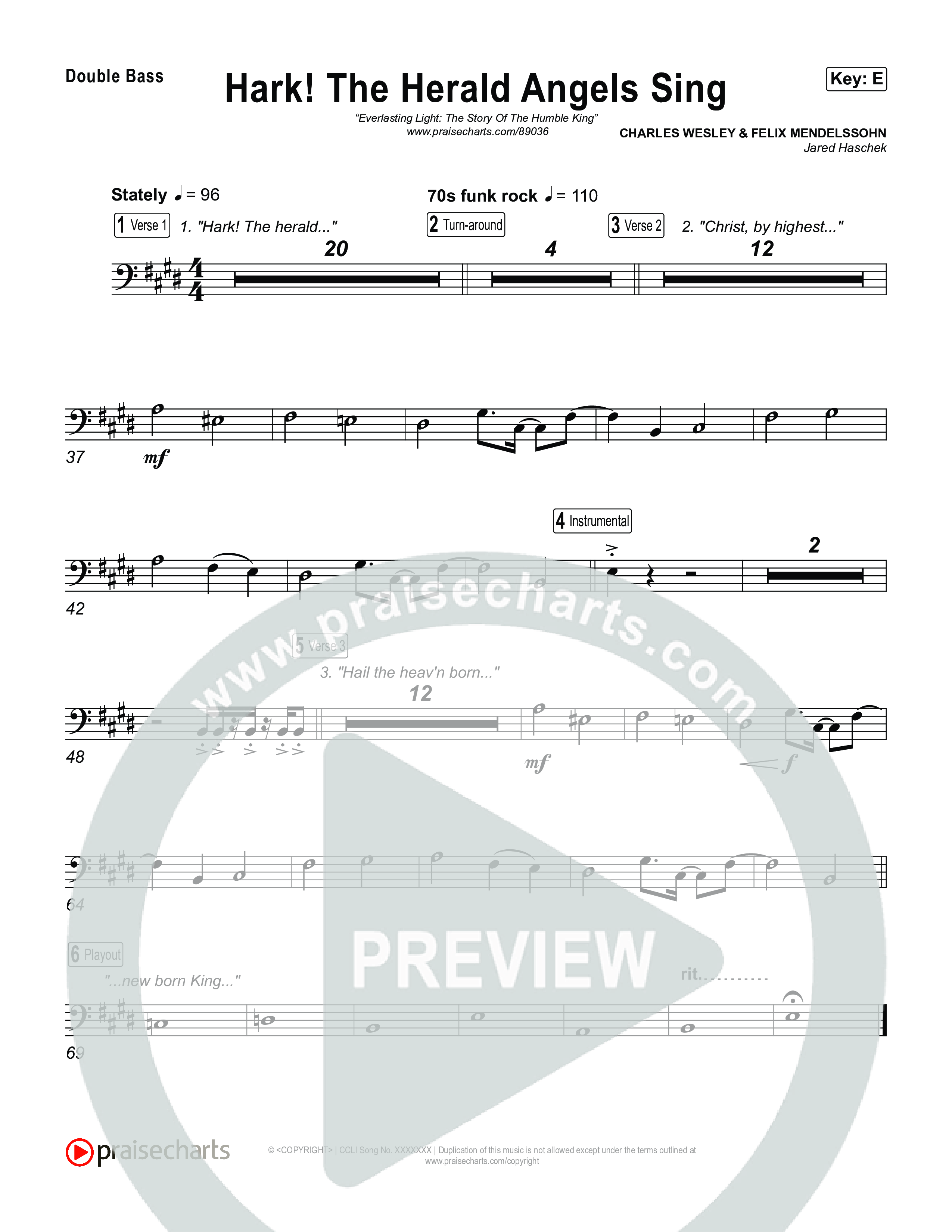Hark The Herald Angels Sing String Bass (Museum Of The Bible / Arr. Jared Haschek)
