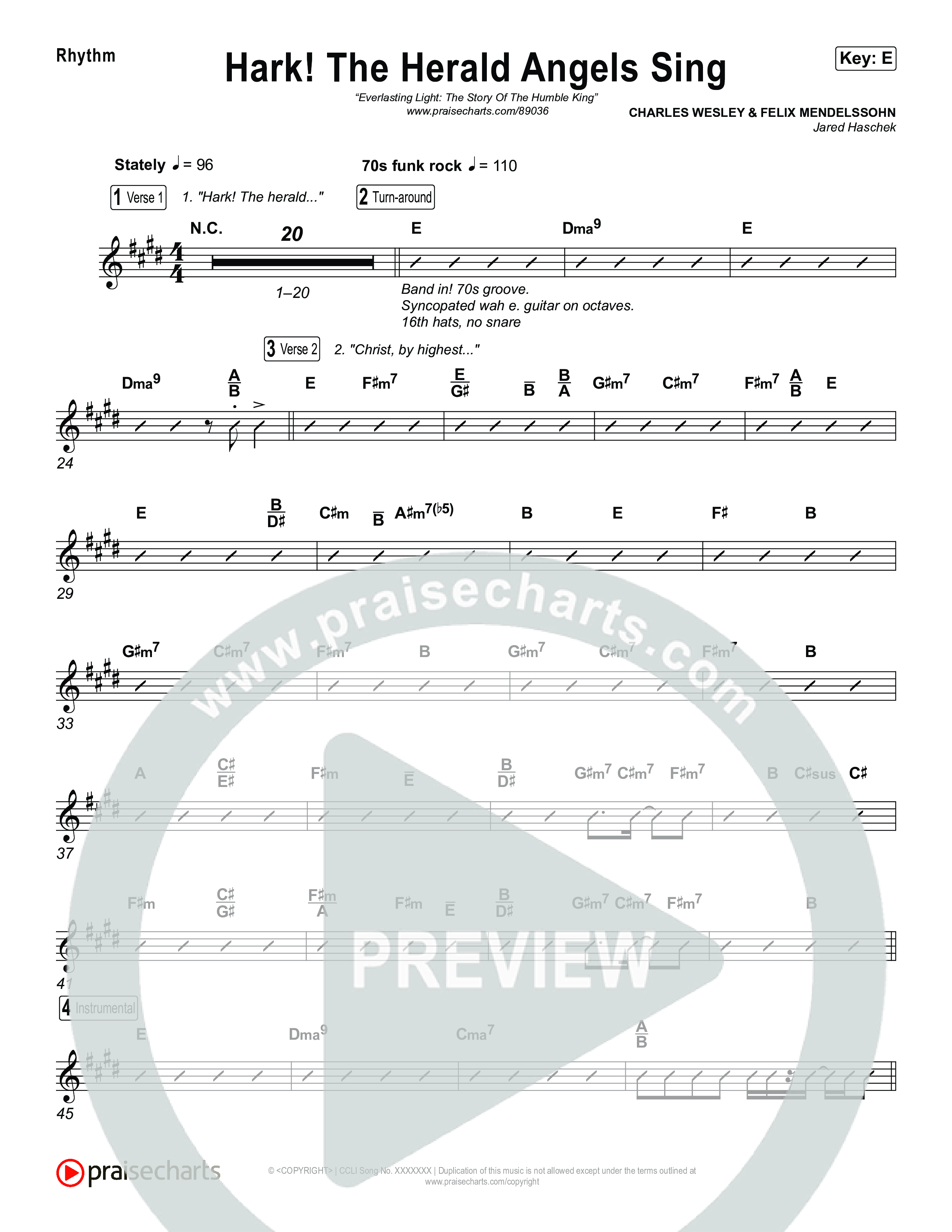 Hark The Herald Angels Sing Rhythm Chart (Museum Of The Bible / Arr. Jared Haschek)