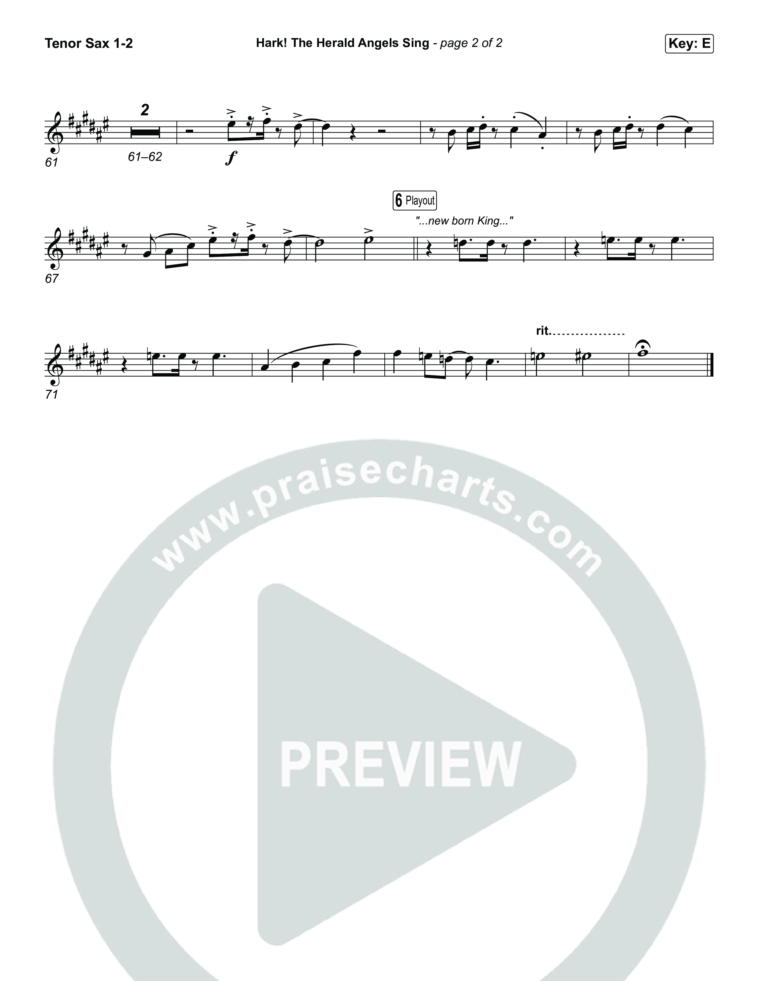 Hark The Herald Angels Sing Tenor Sax 1,2 (Museum Of The Bible / Arr. Jared Haschek)