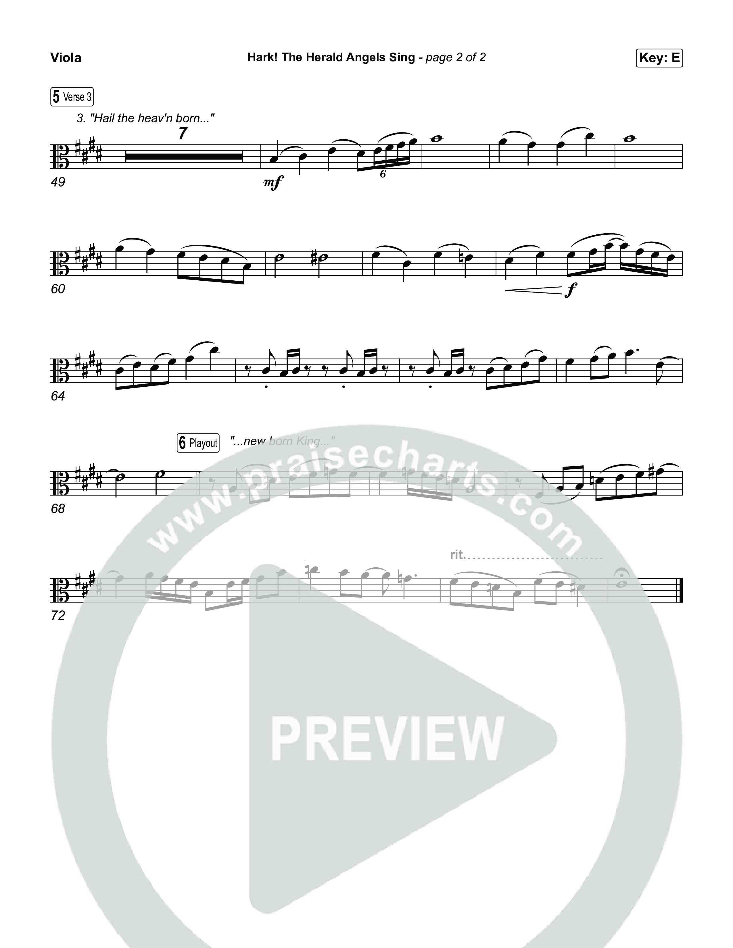 Hark The Herald Angels Sing Viola (Museum Of The Bible / Arr. Jared Haschek)