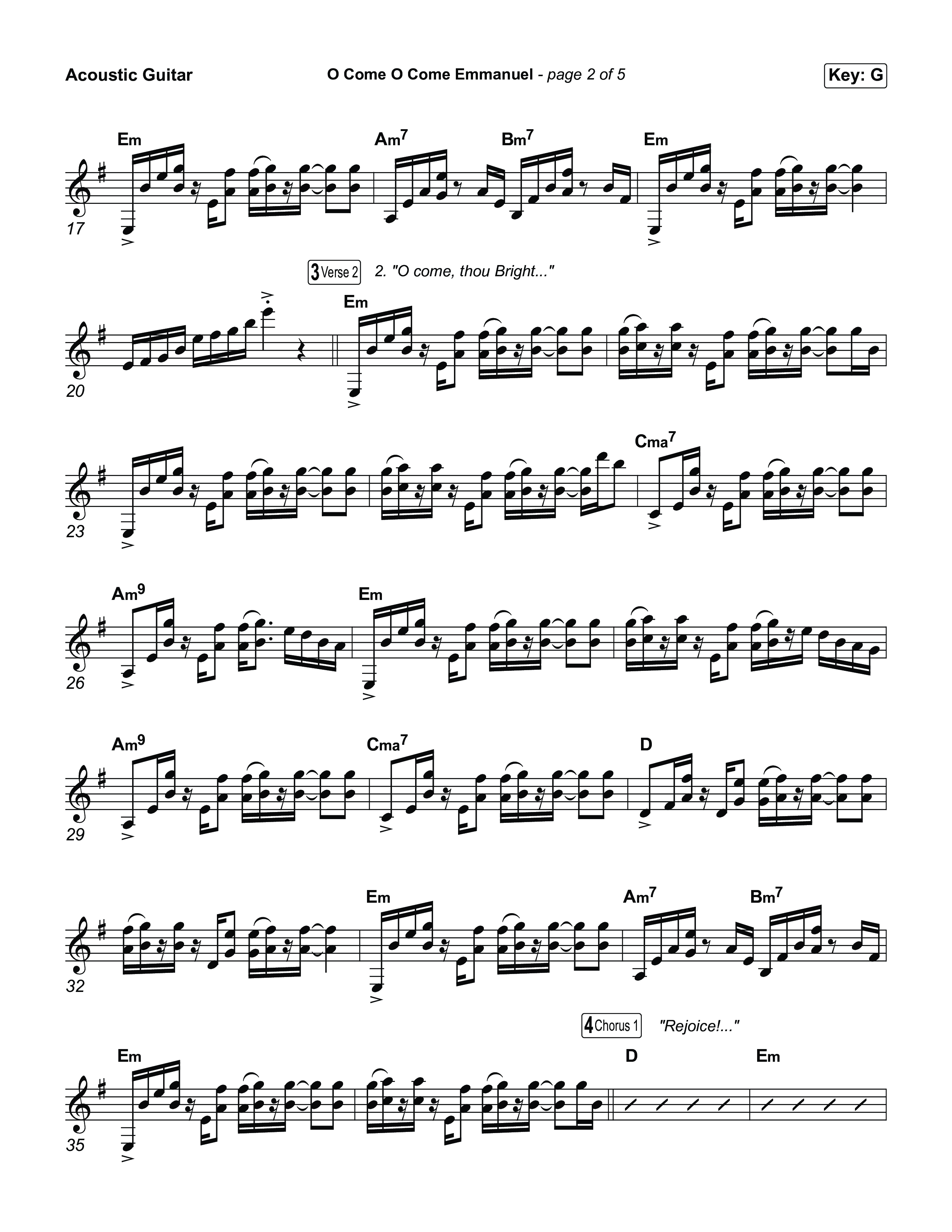 O Come O Come Emmanuel Acoustic Guitar (Museum Of The Bible / Arr. Jared Haschek)