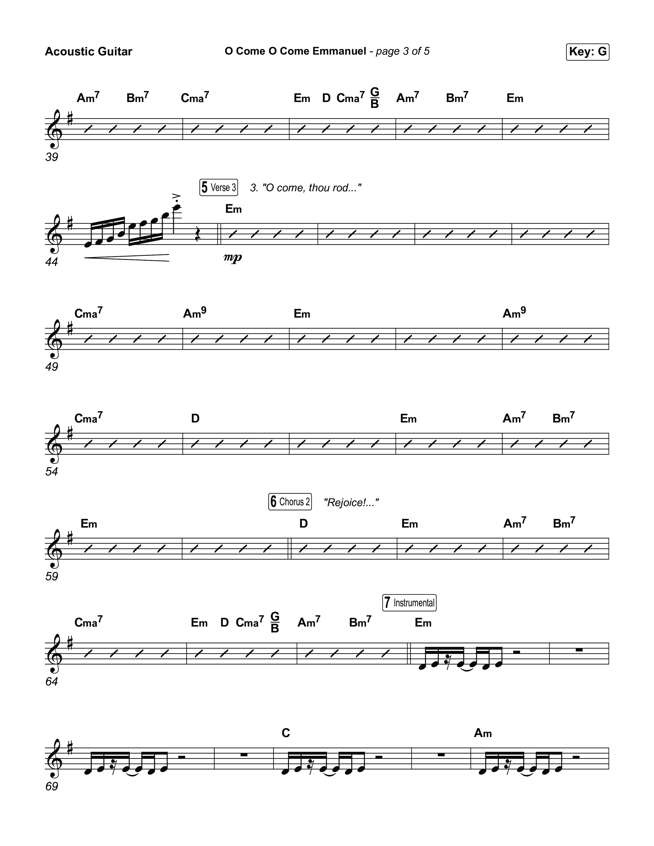 O Come O Come Emmanuel Acoustic Guitar (Museum Of The Bible / Arr. Jared Haschek)