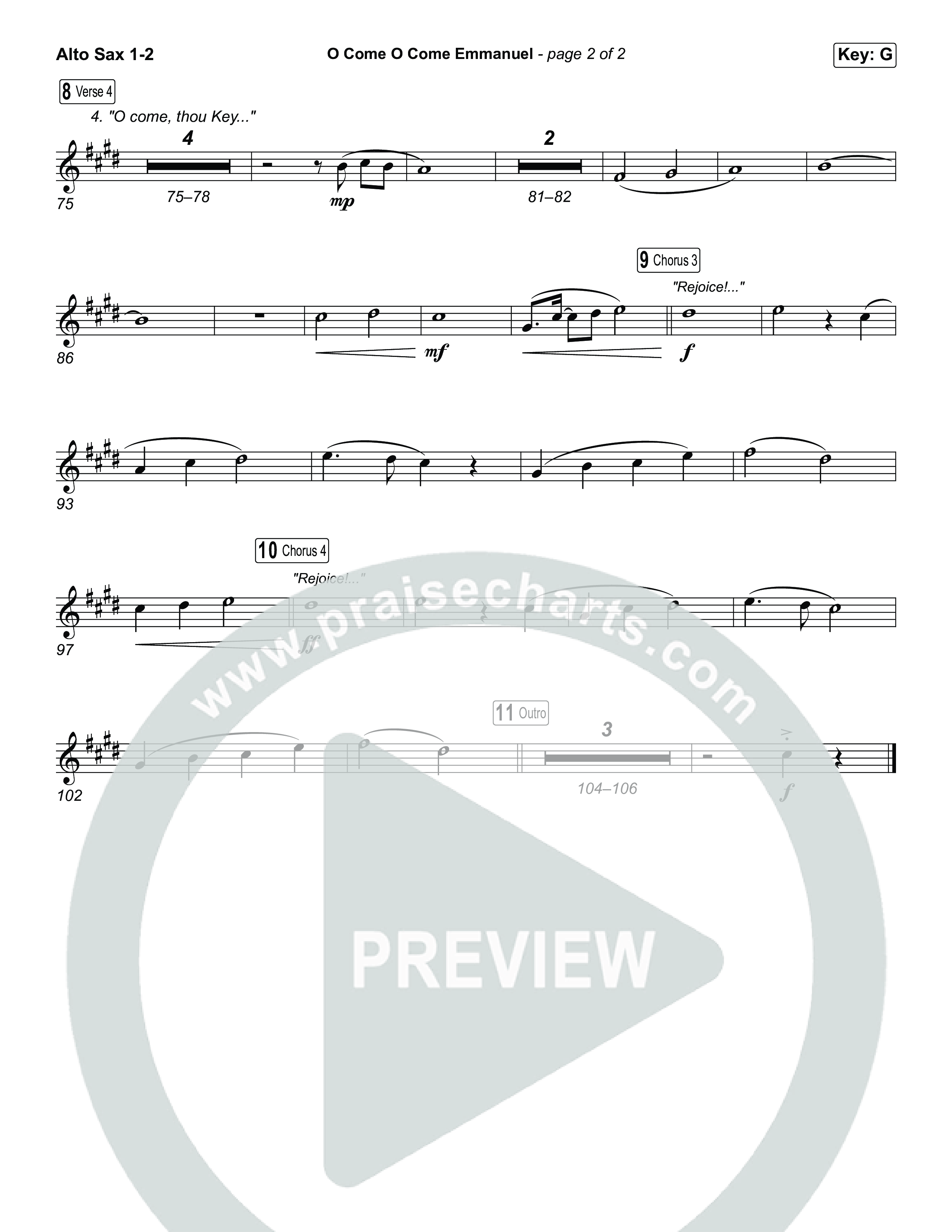 O Come O Come Emmanuel Alto Sax 1,2 (Museum Of The Bible / Arr. Jared Haschek)