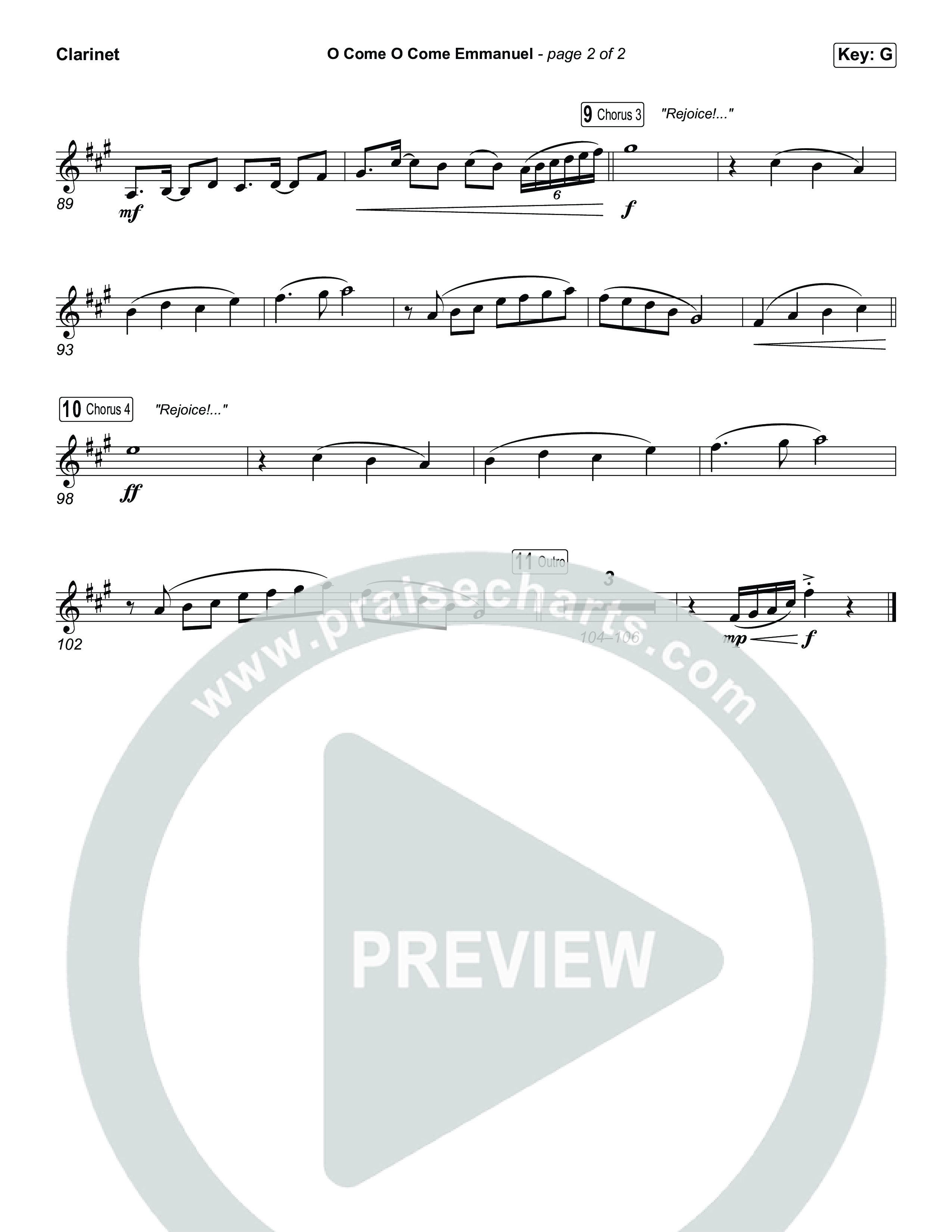 O Come O Come Emmanuel Clarinet 1,2 (Museum Of The Bible / Arr. Jared Haschek)