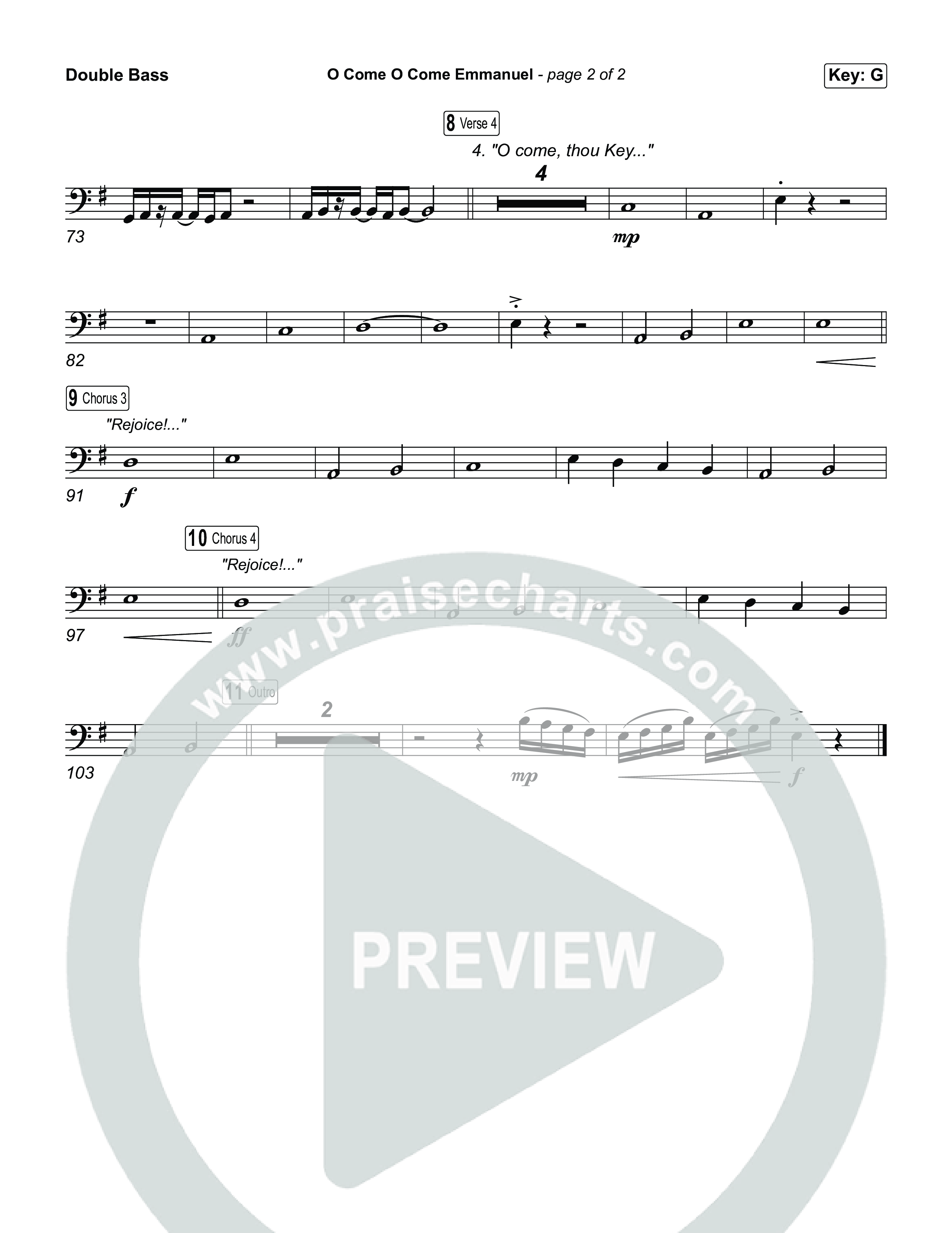 O Come O Come Emmanuel String Bass (Museum Of The Bible / Arr. Jared Haschek)