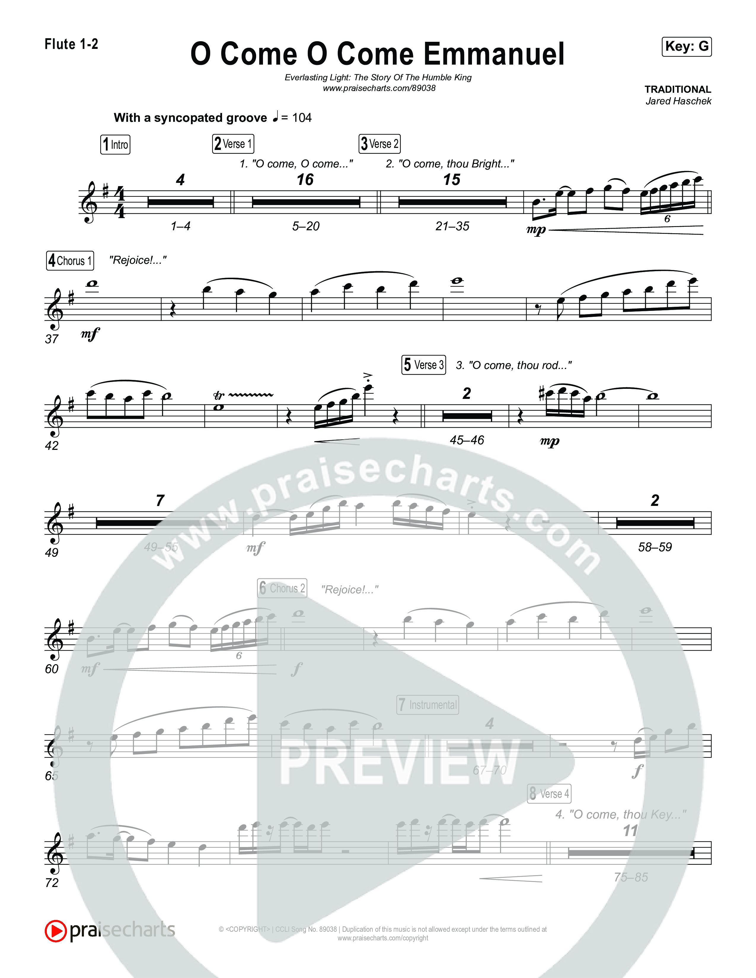 O Come O Come Emmanuel Flute 1,2 (Museum Of The Bible / Arr. Jared Haschek)