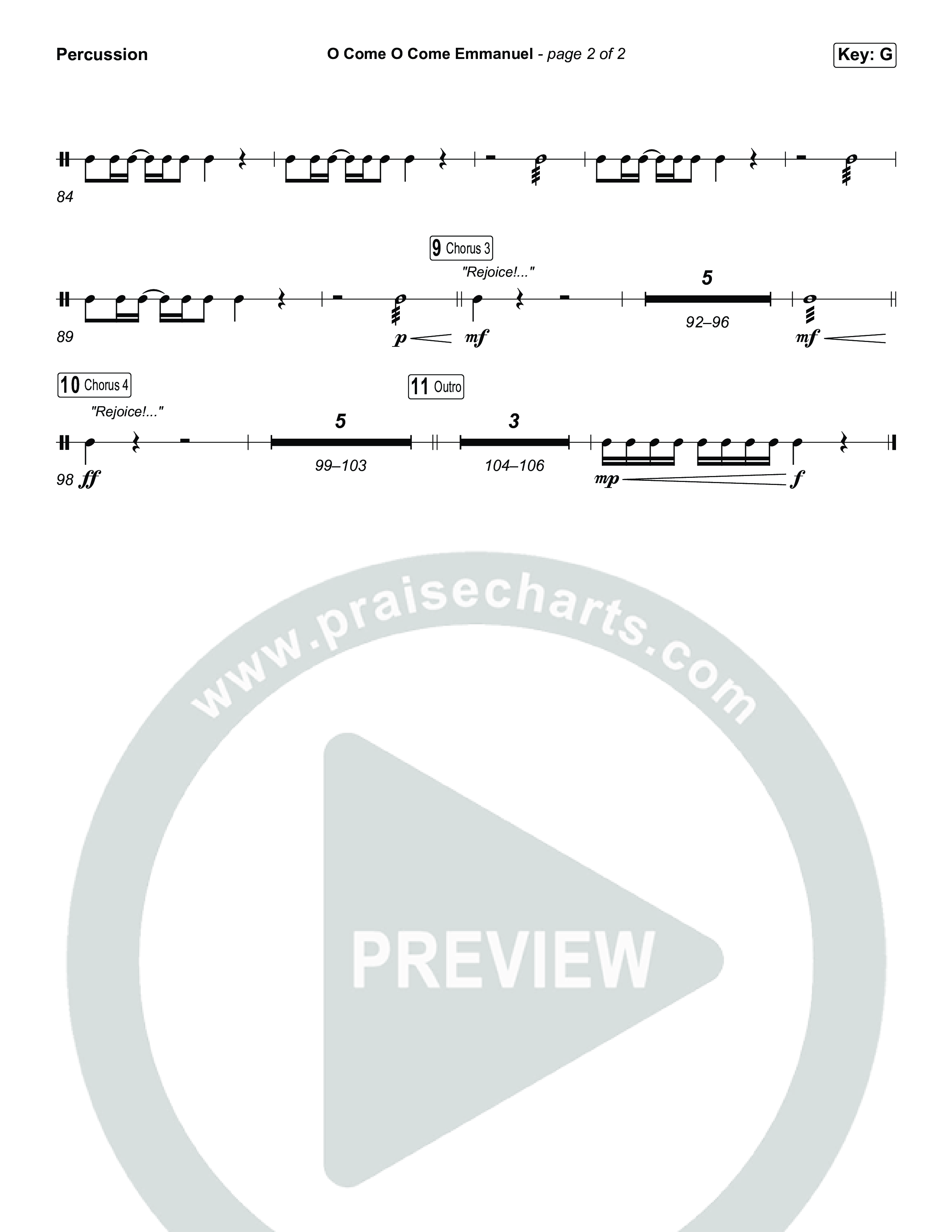 O Come O Come Emmanuel Percussion (Museum Of The Bible / Arr. Jared Haschek)