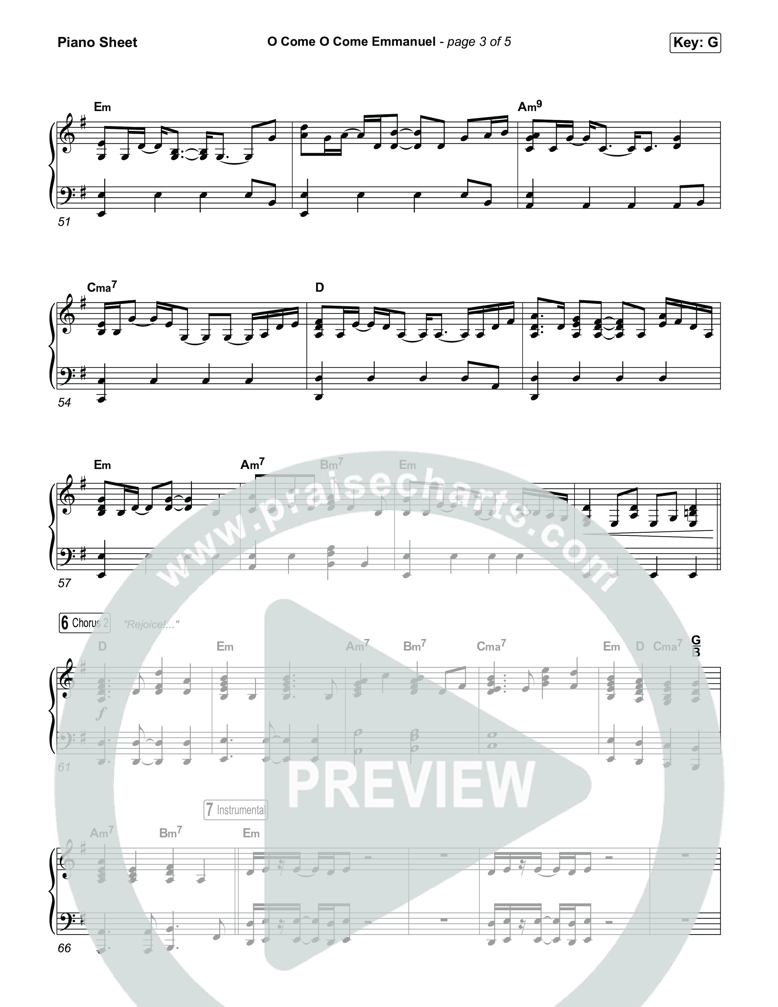 O Come O Come Emmanuel Piano Sheet (Museum Of The Bible / Arr. Jared Haschek)