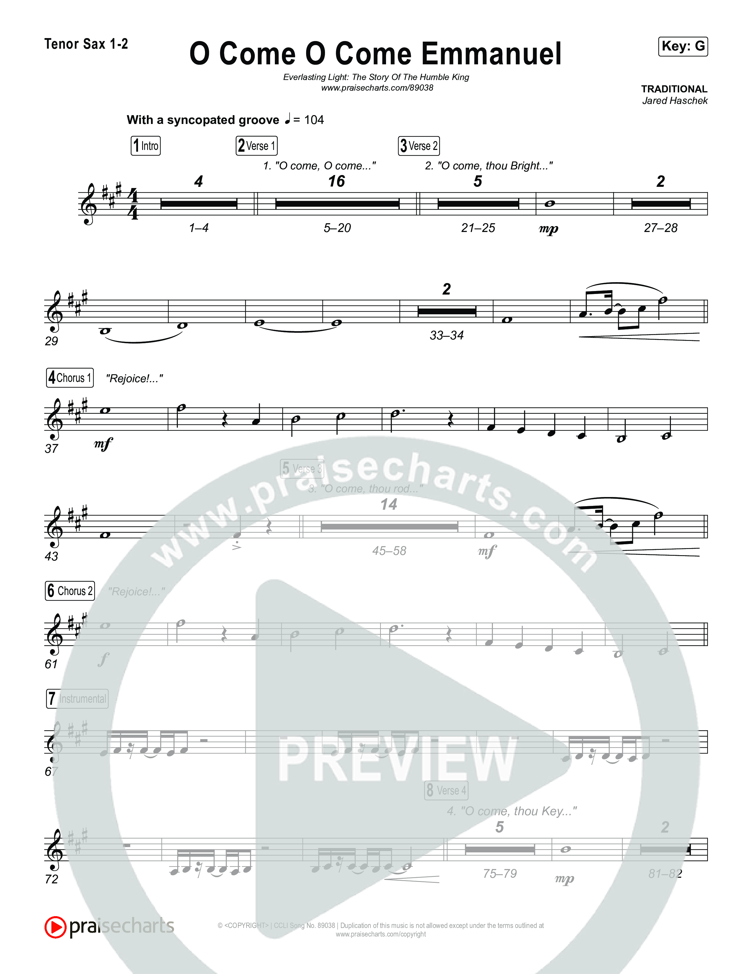 O Come O Come Emmanuel Sax Pack (Museum Of The Bible / Arr. Jared Haschek)