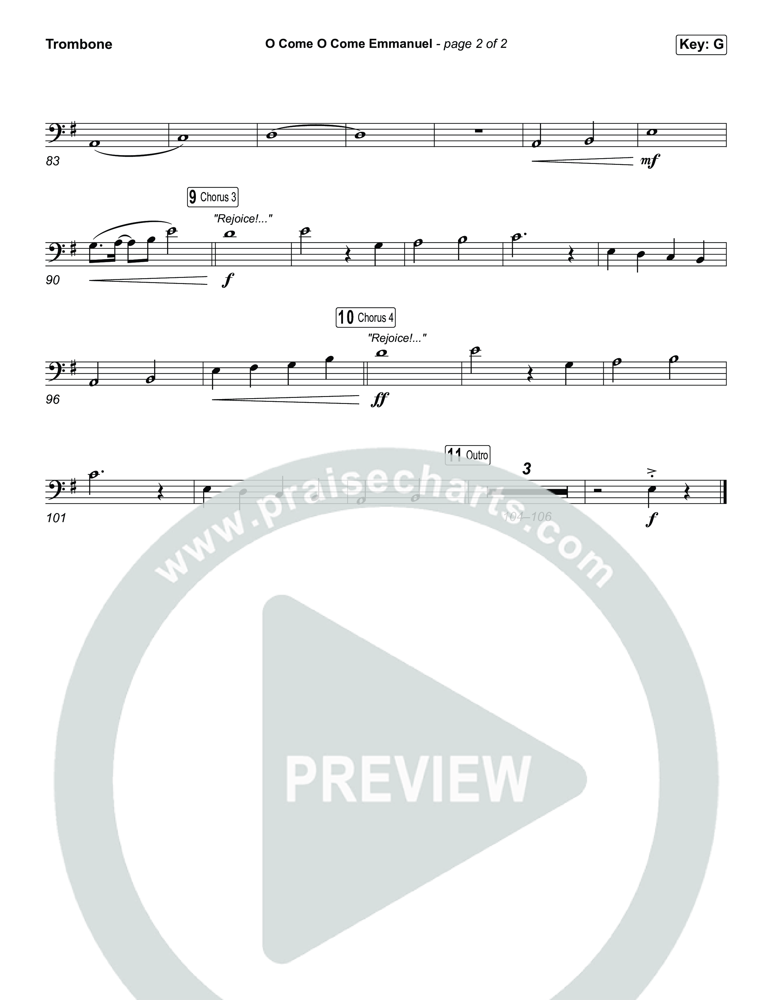 O Come O Come Emmanuel Trombone 1,2 (Museum Of The Bible / Arr. Jared Haschek)