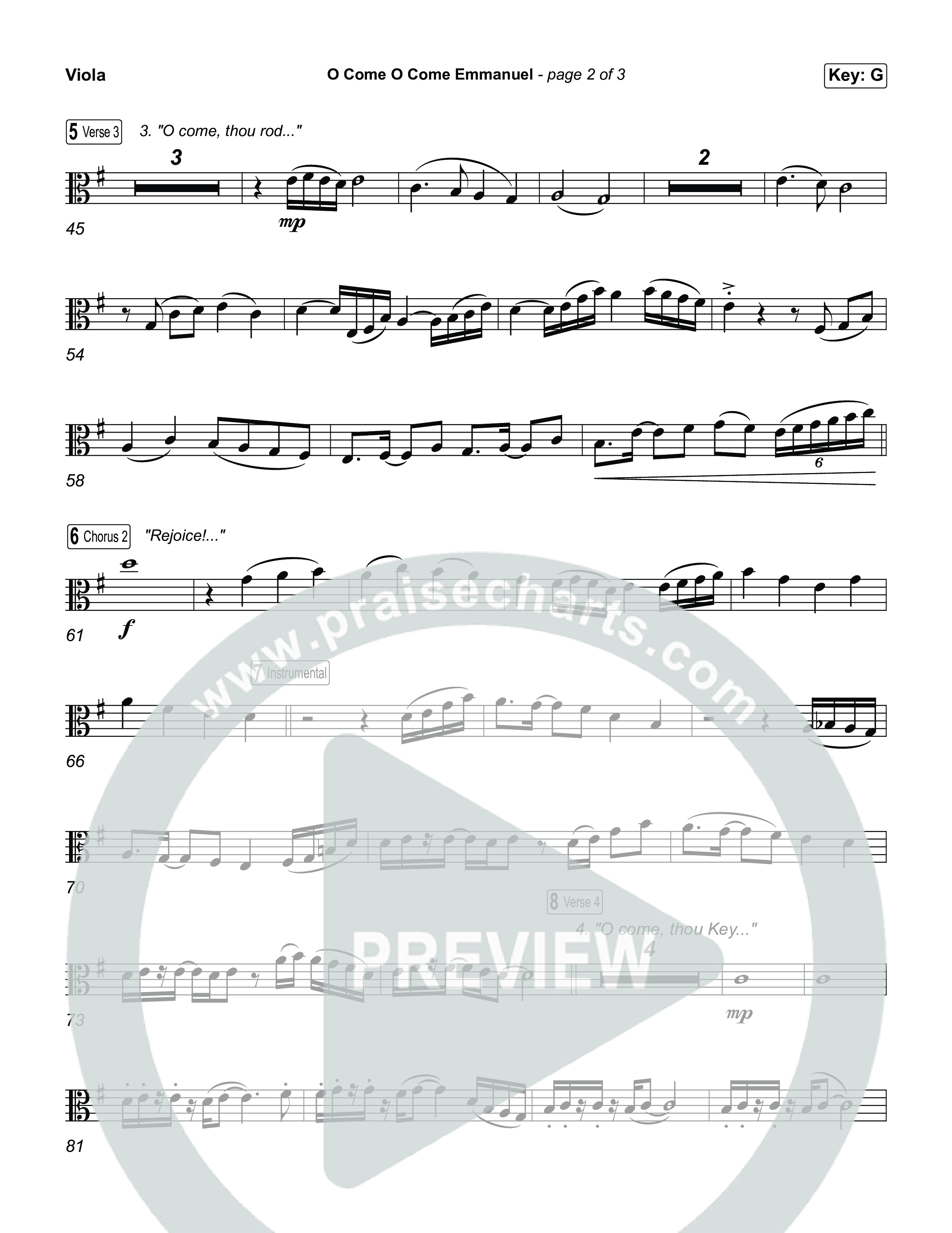 O Come O Come Emmanuel Viola (Museum Of The Bible / Arr. Jared Haschek)