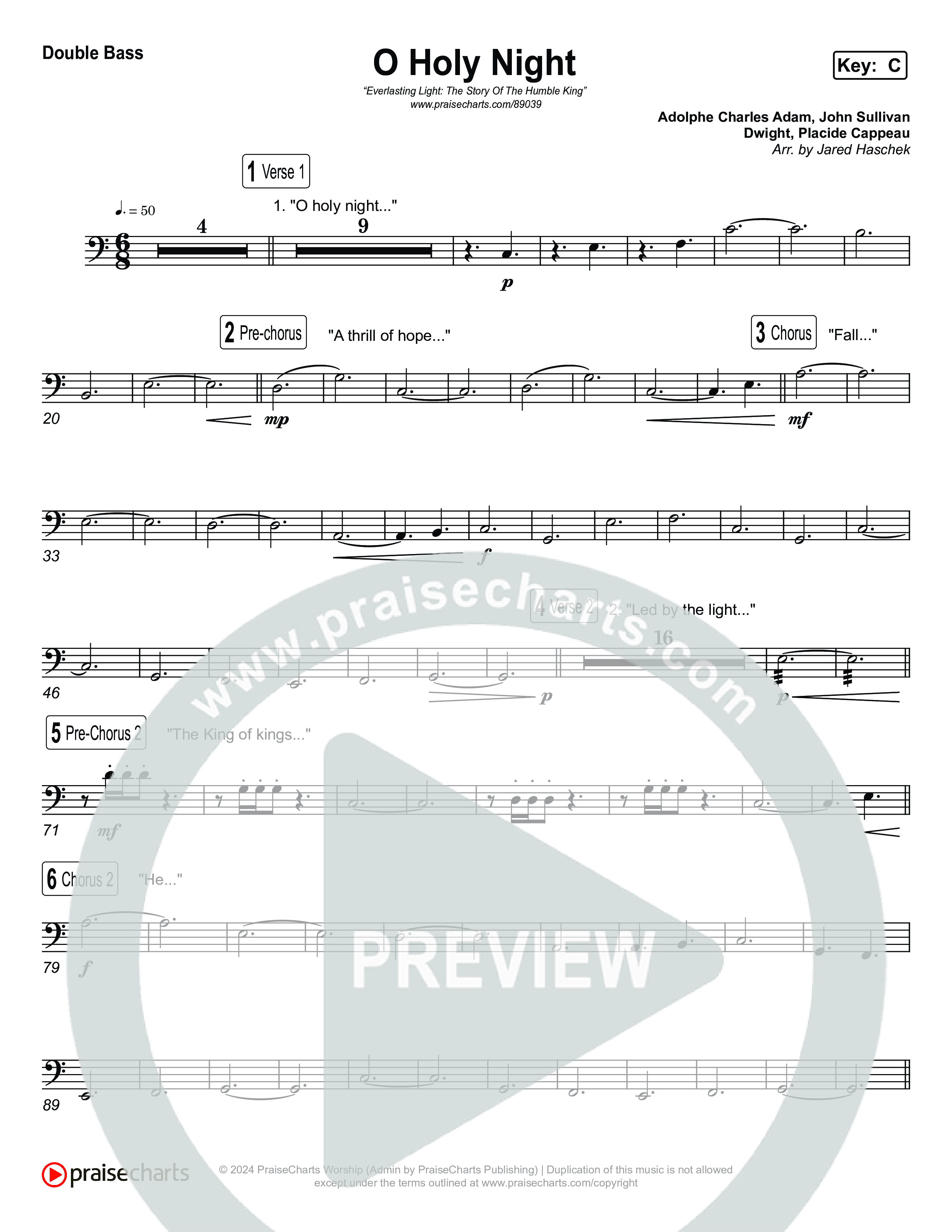 O Holy Night String Bass (Museum Of The Bible / Arr. Jared Haschek)